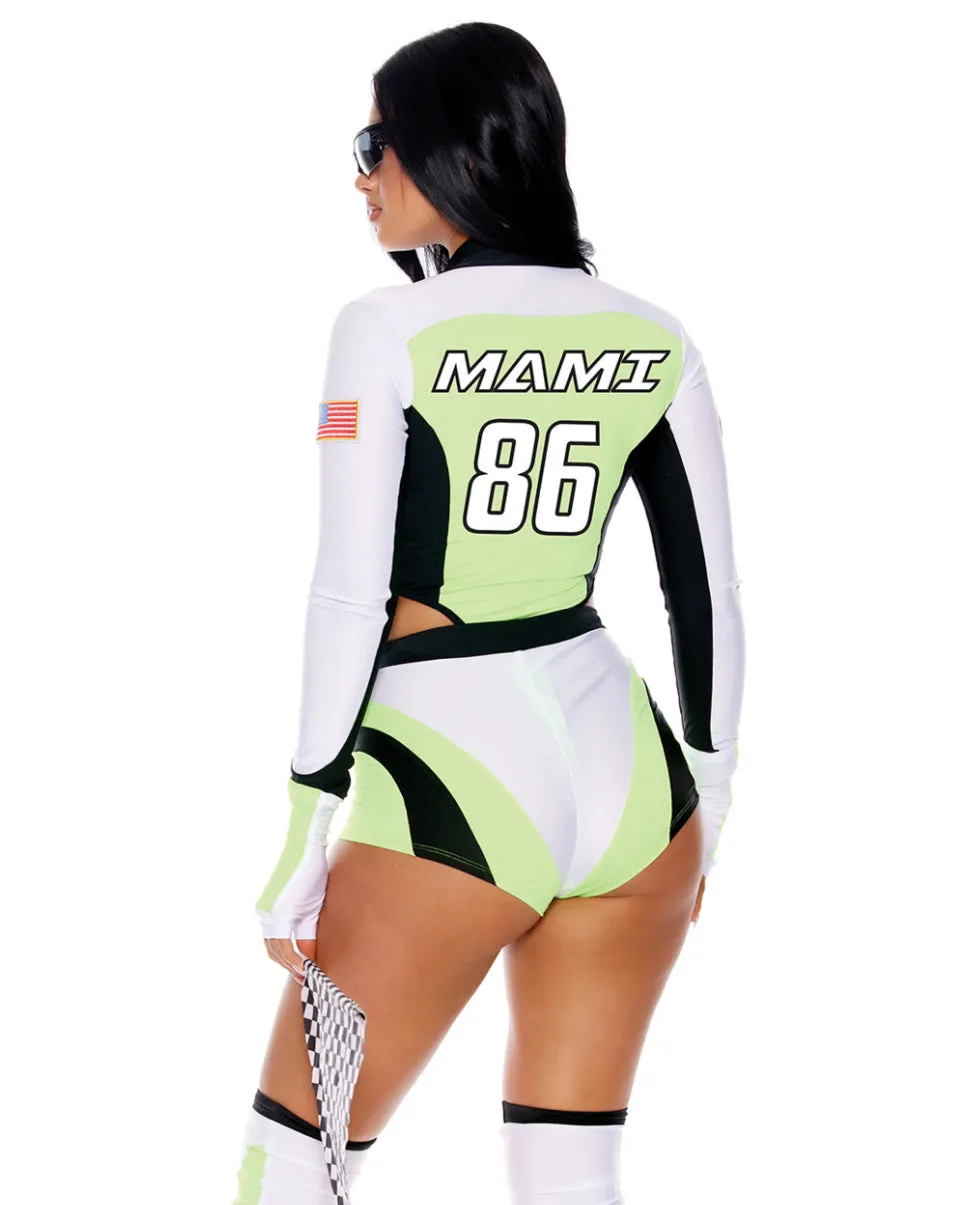 5pc Green Moto Mami Costume