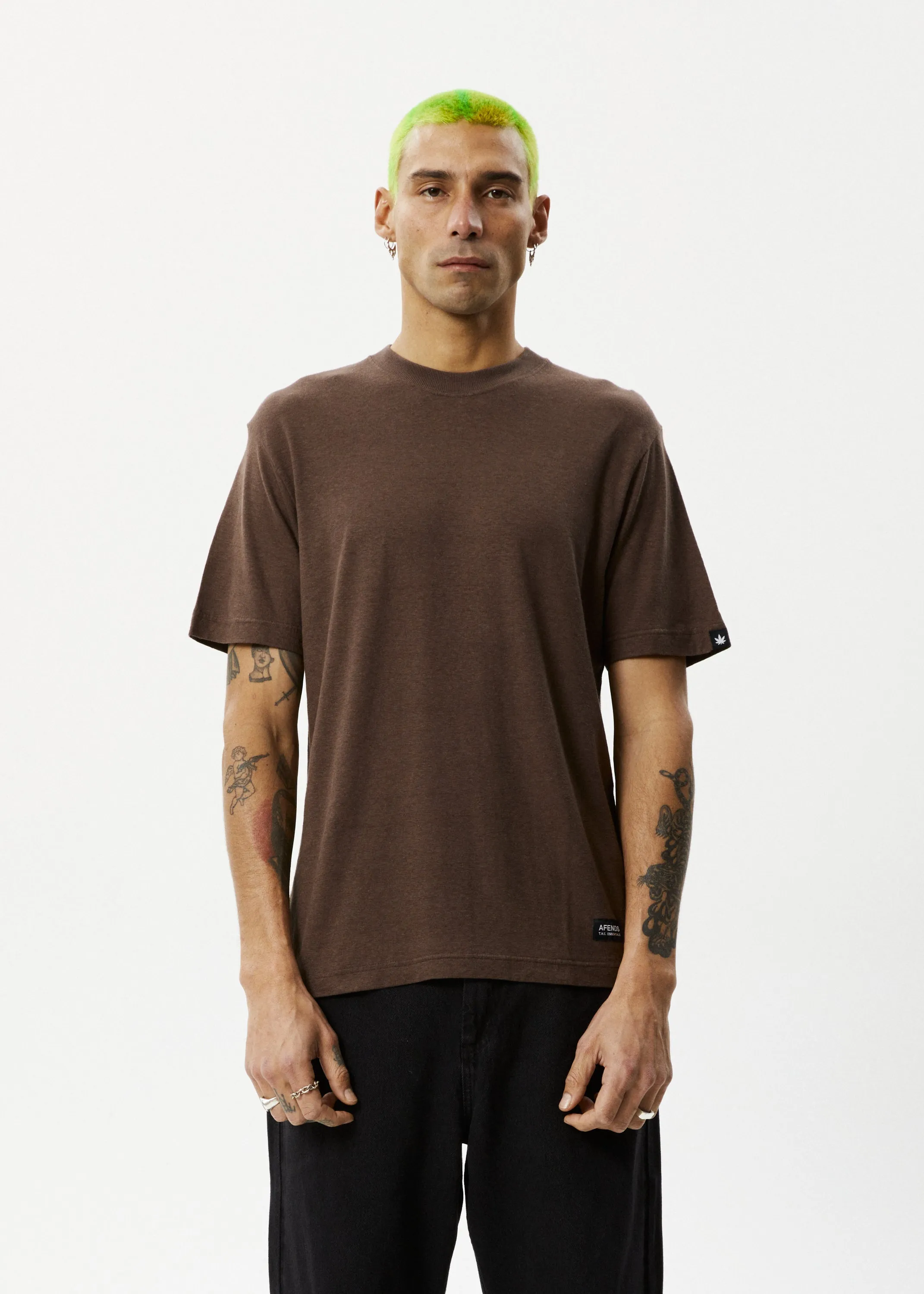 AFENDS Mens Classic - Retro Fit Tee - Coffee