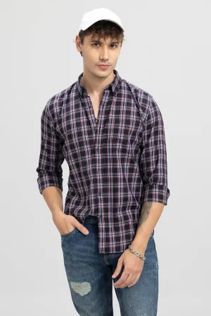 Alternate Square Check Black Shirt