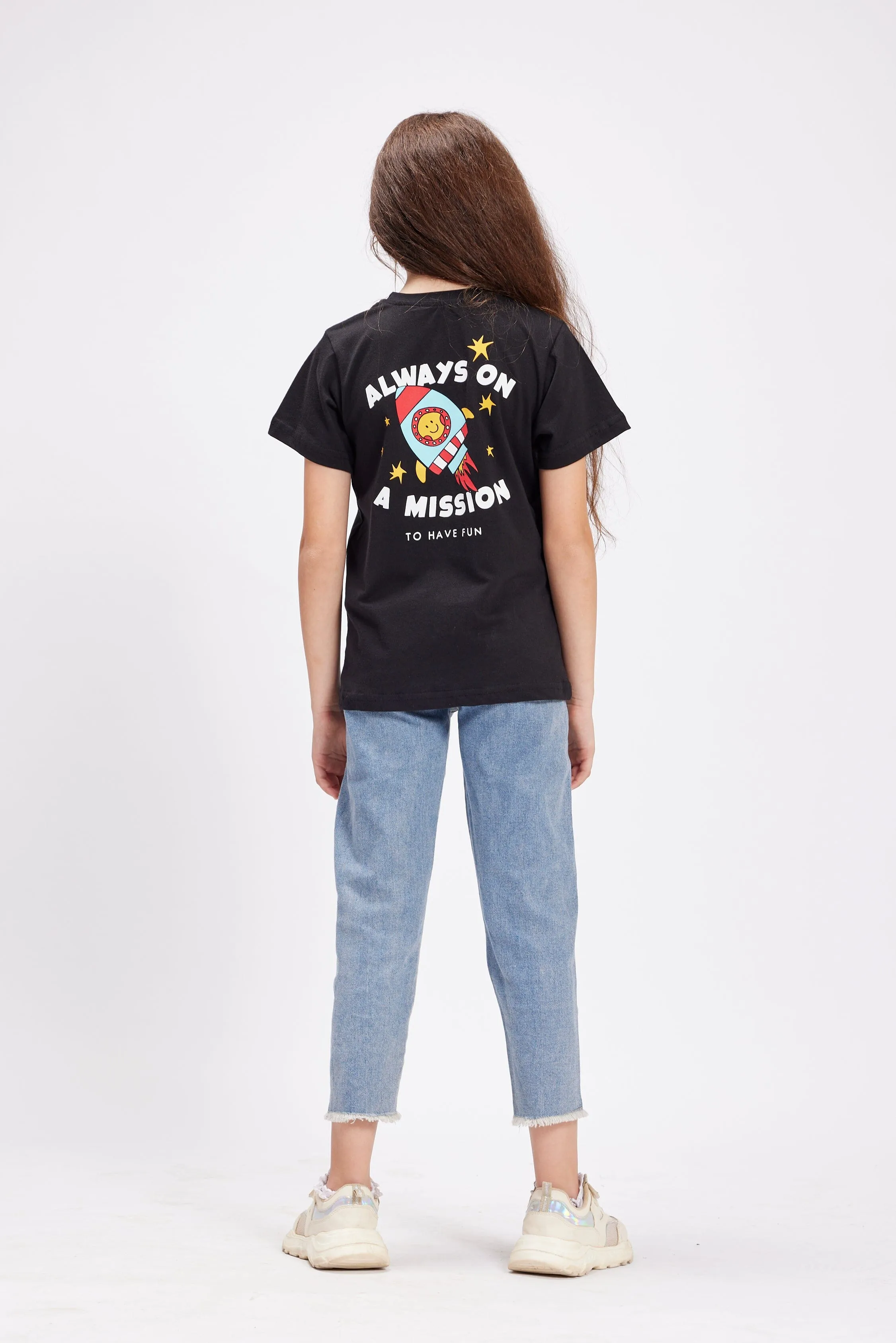 Always On A Mission Printed Kids Tee