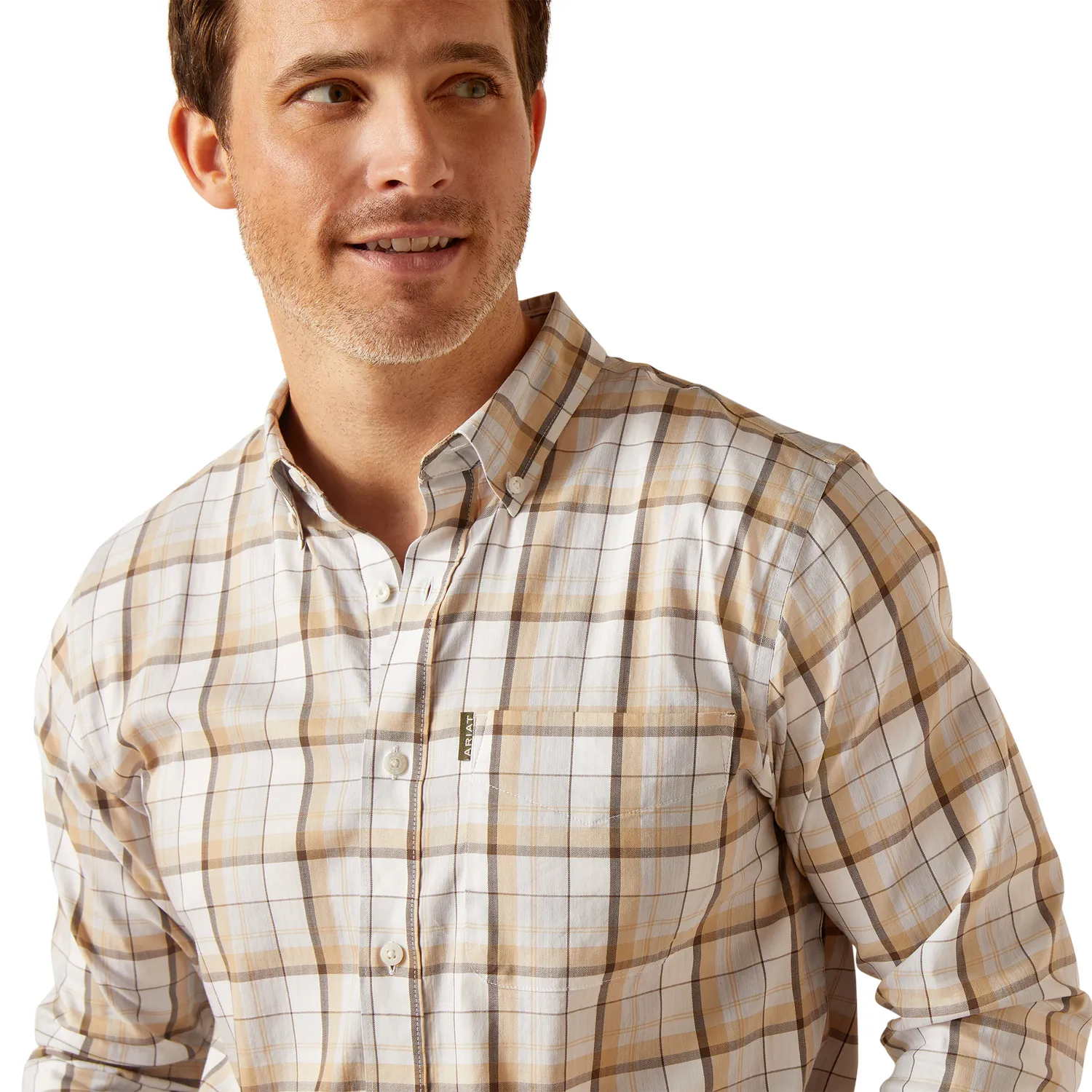 Ariat Men's Napa Long Sleeve Shirt - Tan Check