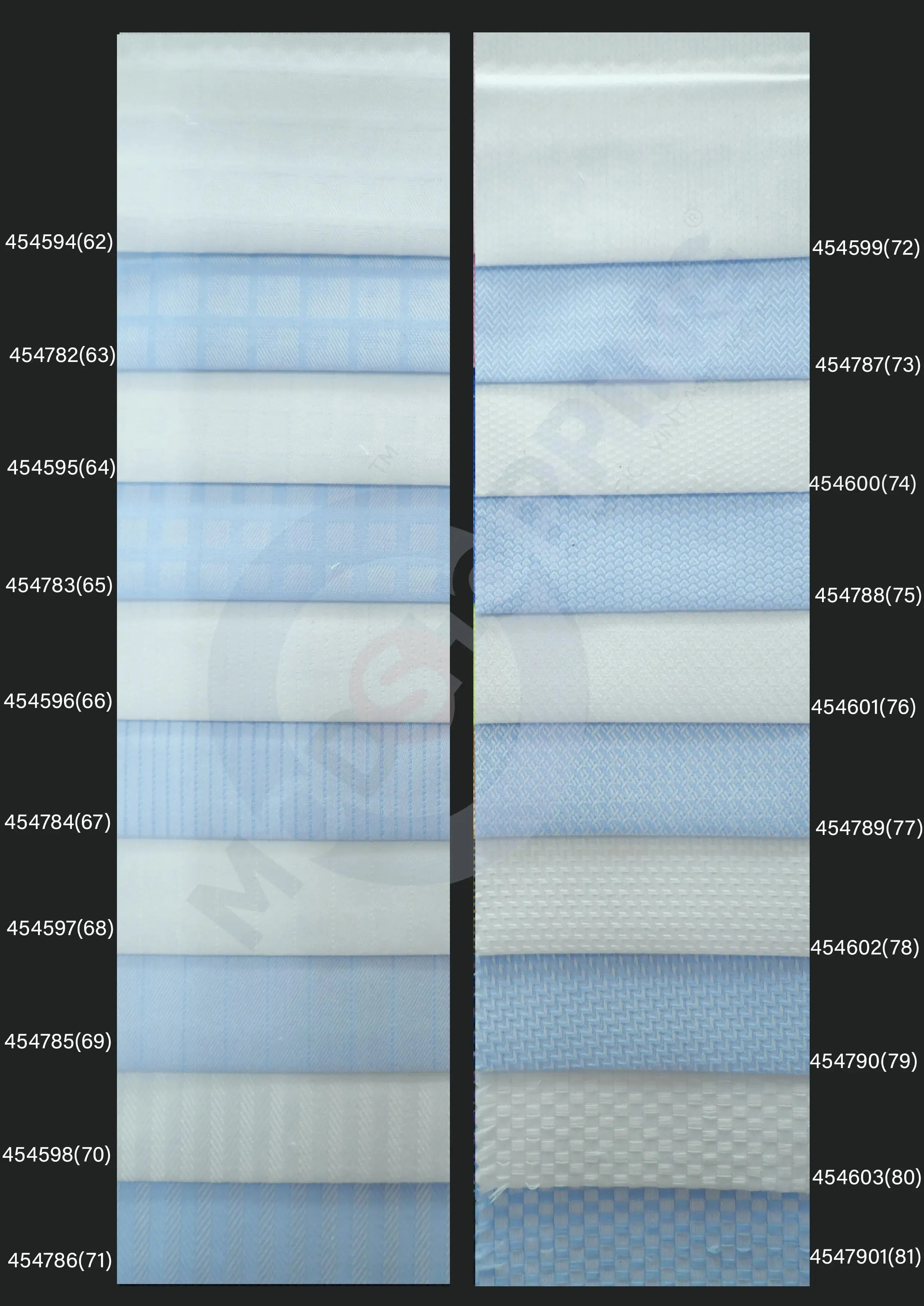 Bespoke Shirt - White and Sky Blue Multi Patten Shirting Fabric