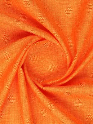 Cotton Rich Self Design Shirt Fabric Orange High Style