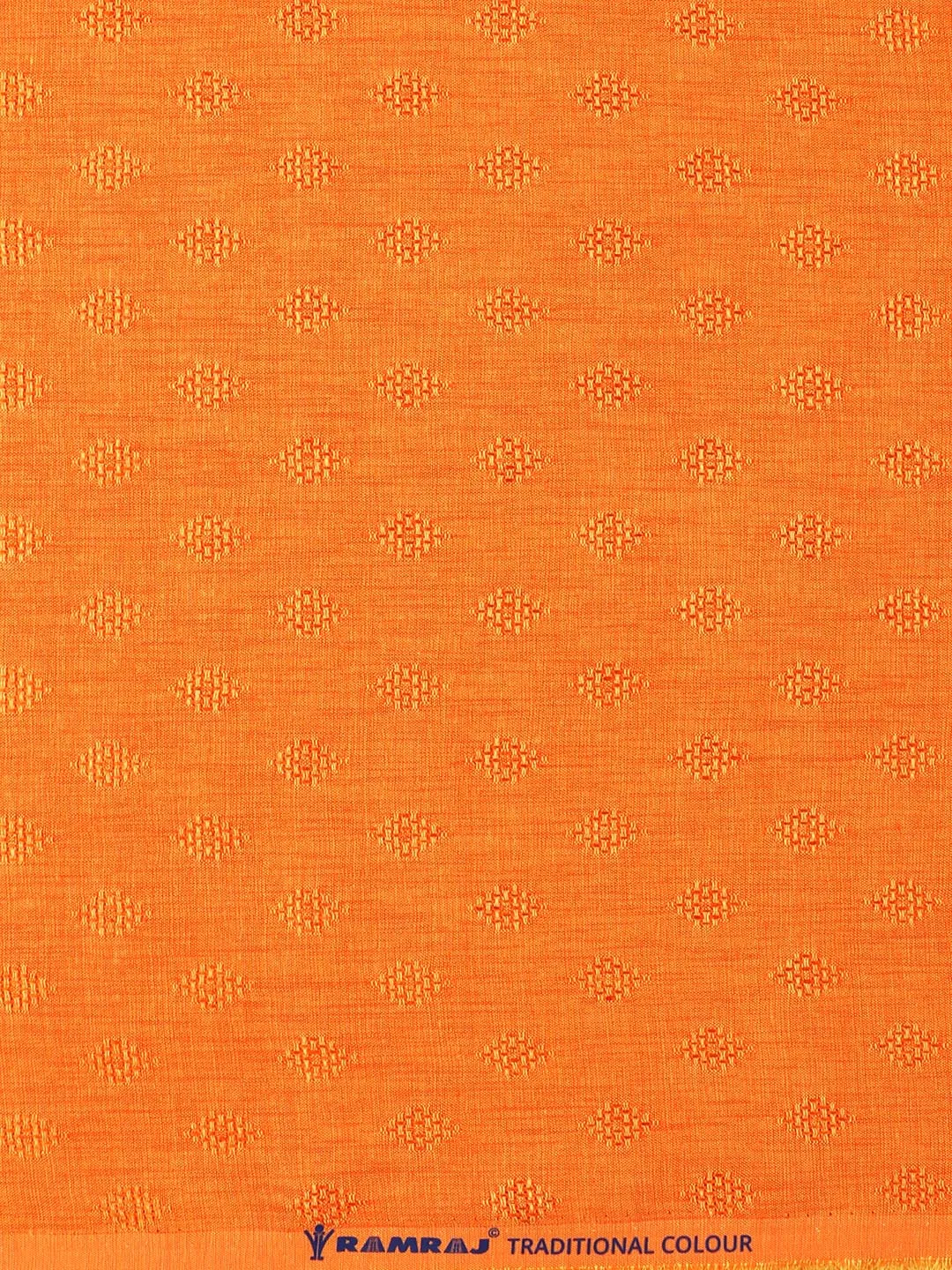 Cotton Rich Self Design Shirt Fabric Orange High Style