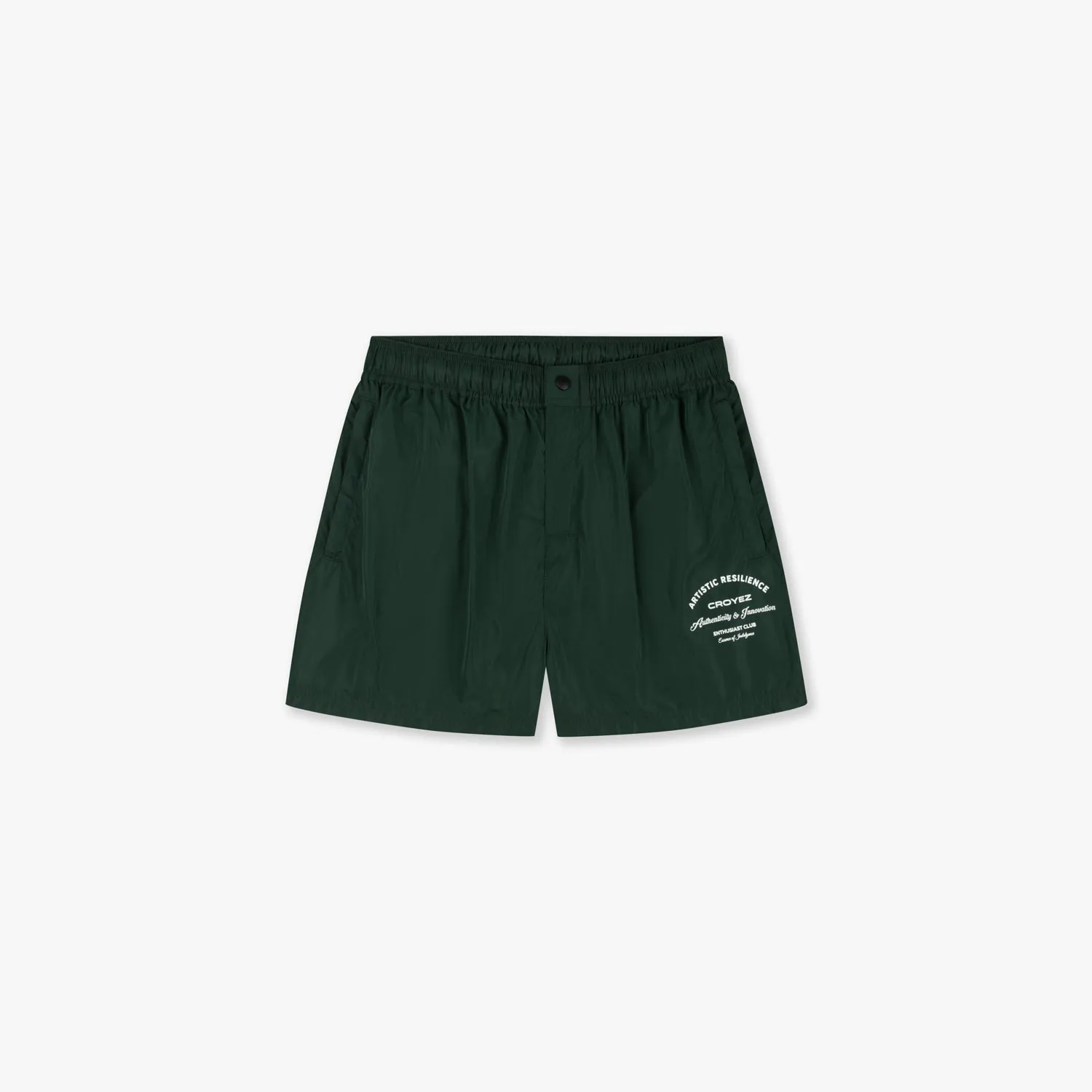 CROYEZ ENTHUSIAST CLUB SWIM SHORTS - DARK GREEN