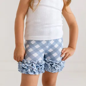 Dusty Blue Gingham Cha-Cha Shorts