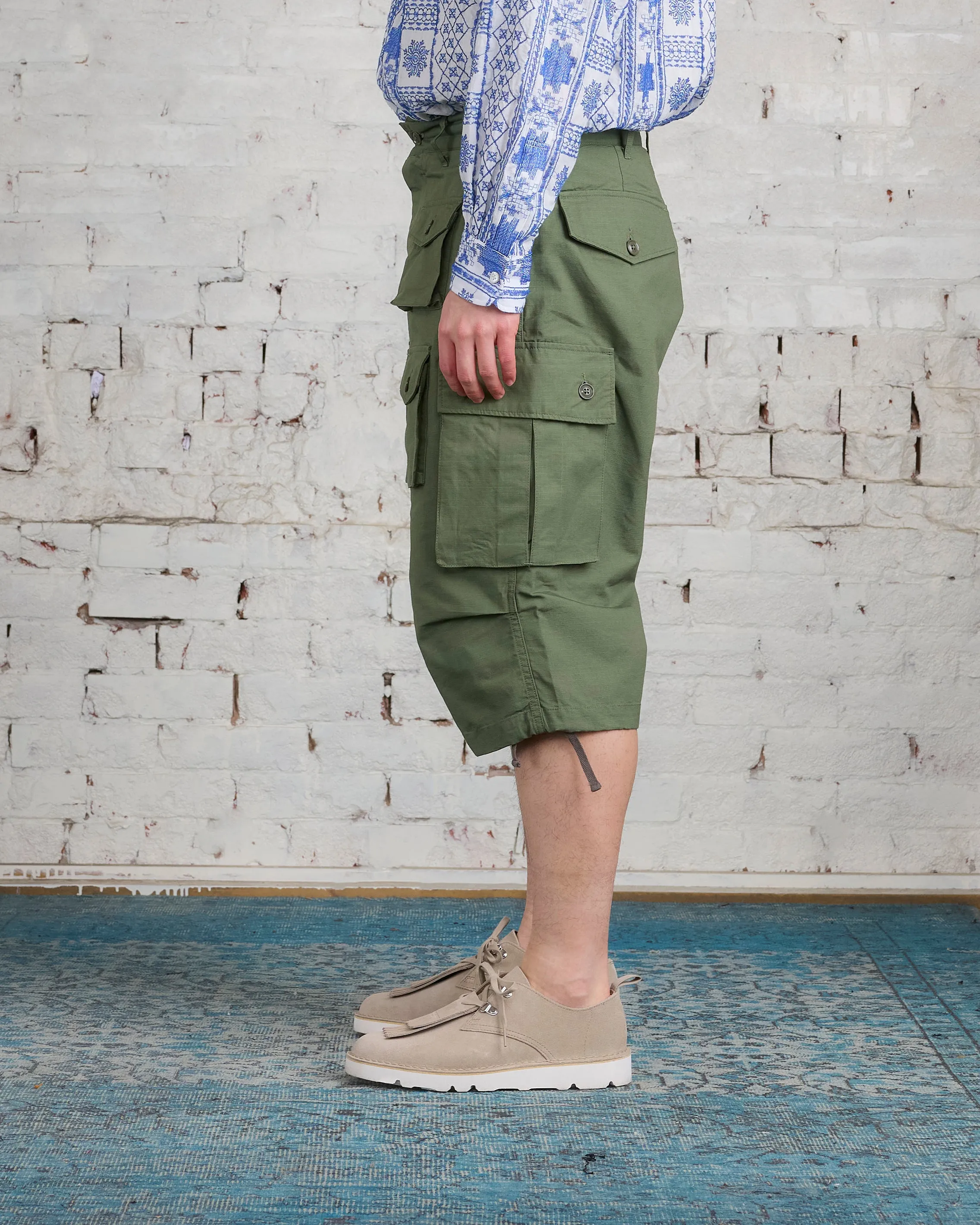 Engineered Garments FA Short Cotton Olive Ripstop