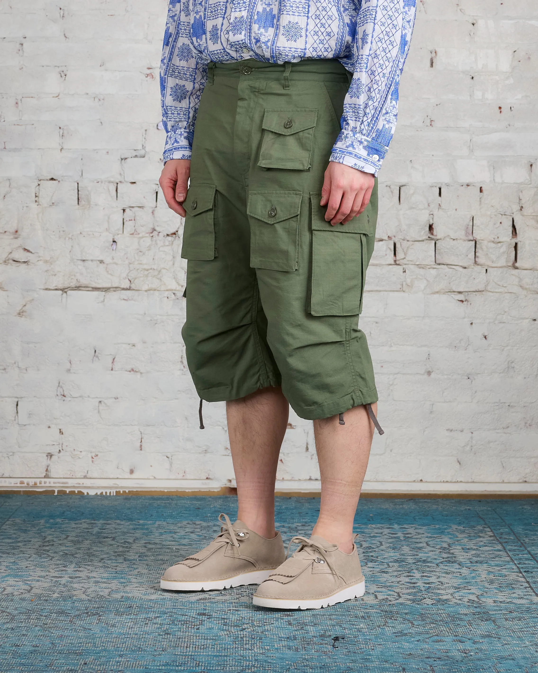 Engineered Garments FA Short Cotton Olive Ripstop