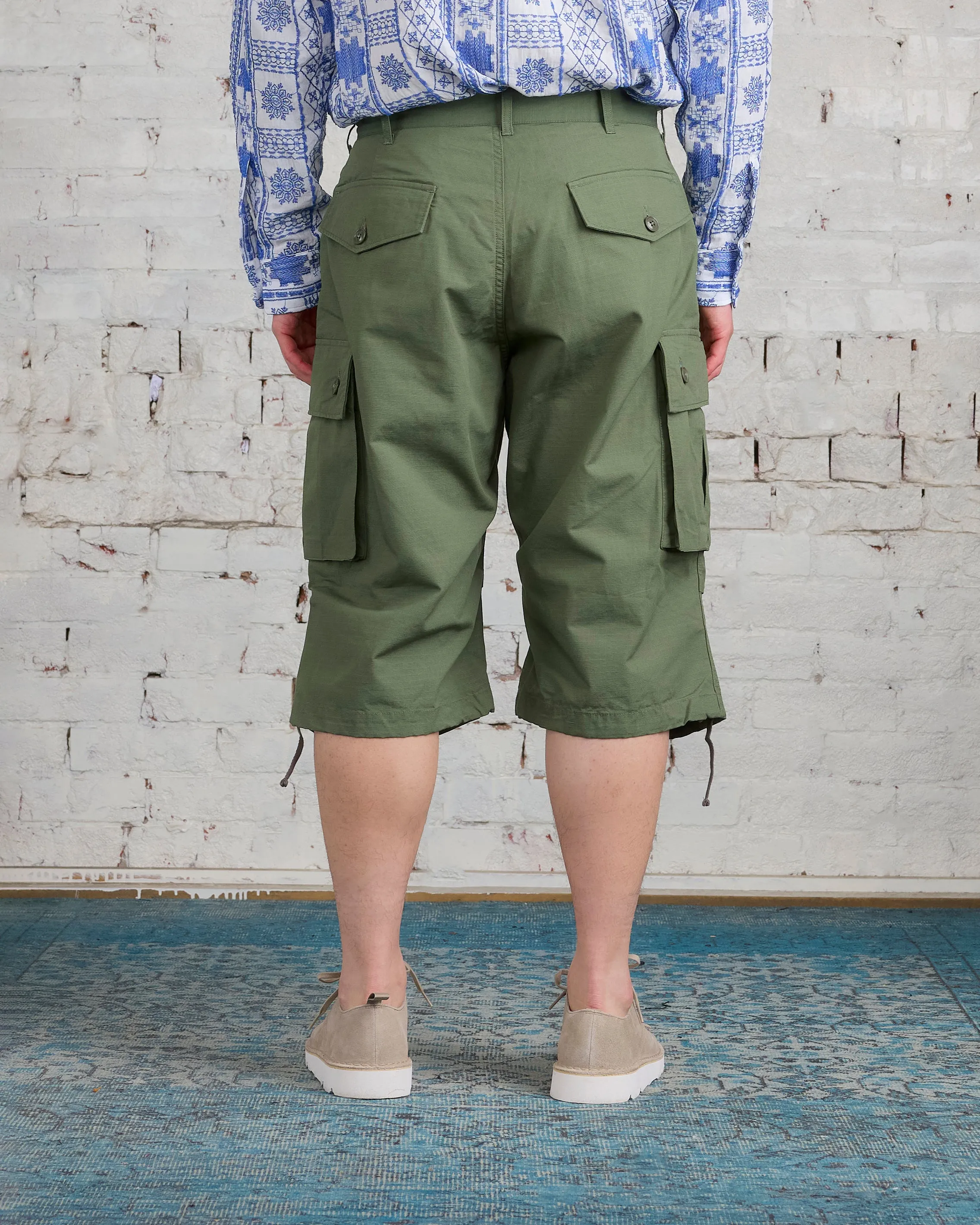 Engineered Garments FA Short Cotton Olive Ripstop