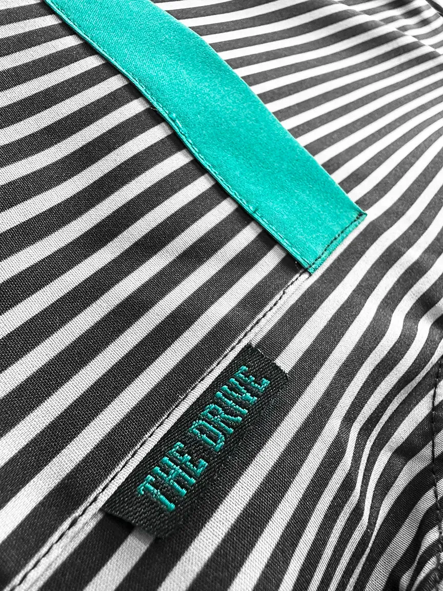 ESSENTIAL PIN STRIPE/TURQUOISE BUTTON UP