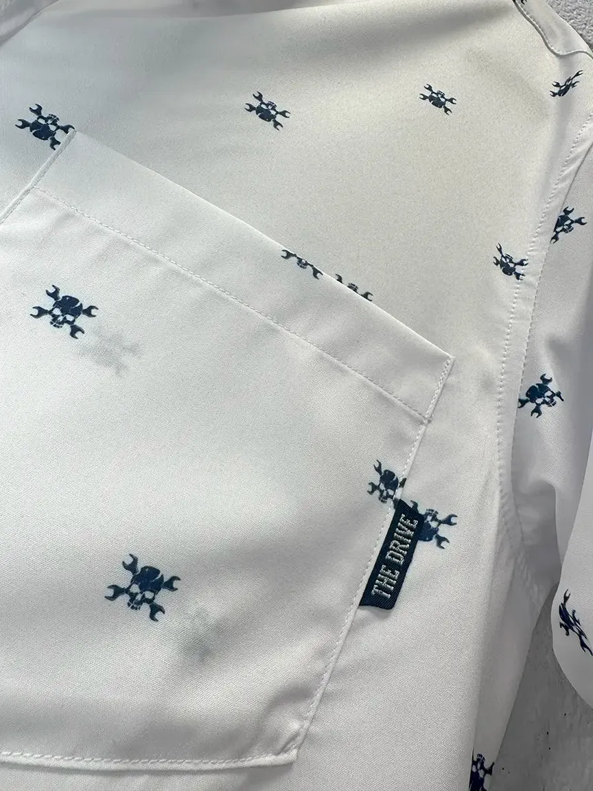 ESSENTIAL WHITE NOBODY CARES BUTTON UP