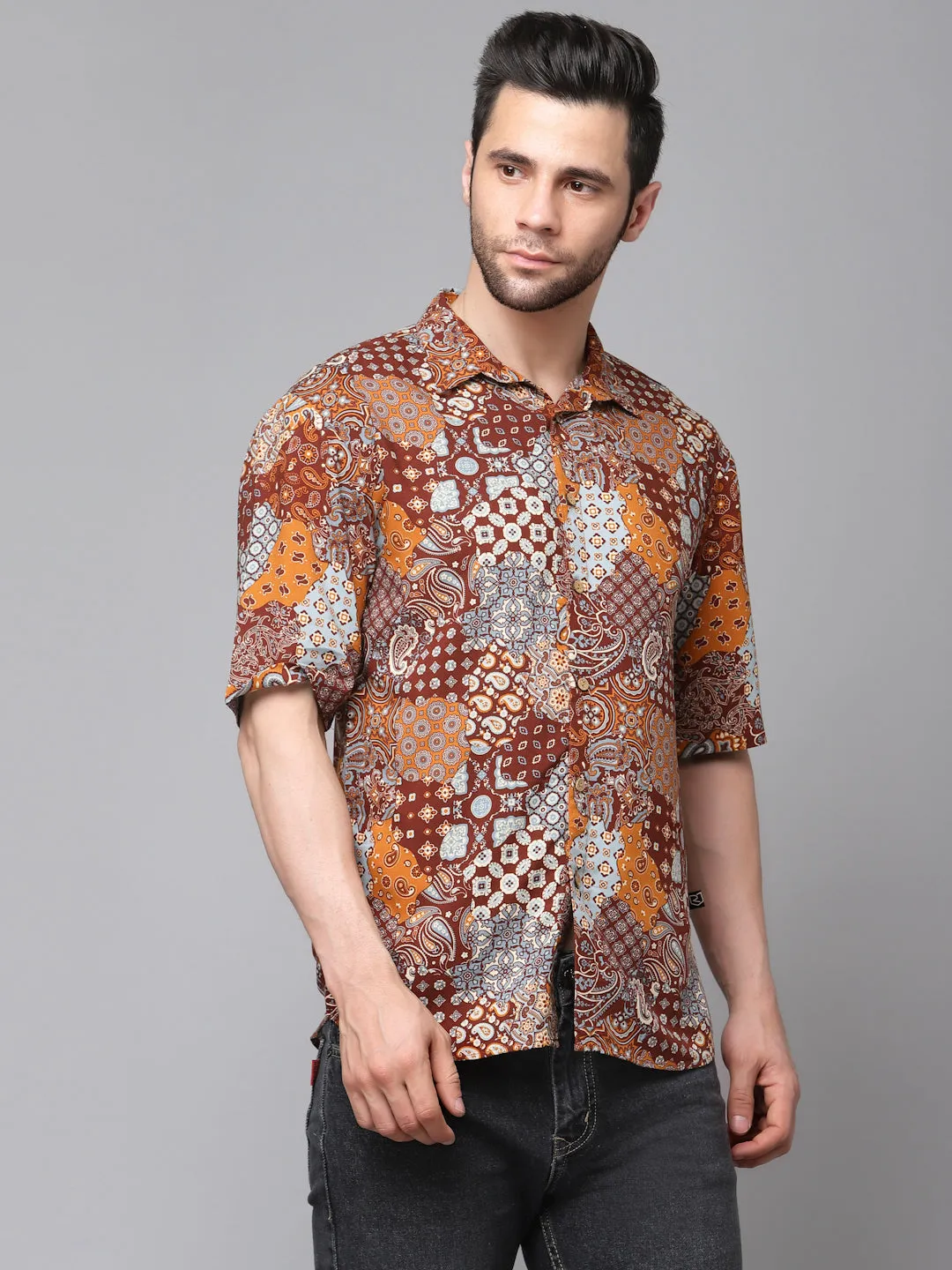 Exotic Hawaiian Shirt With Drop Shoulders