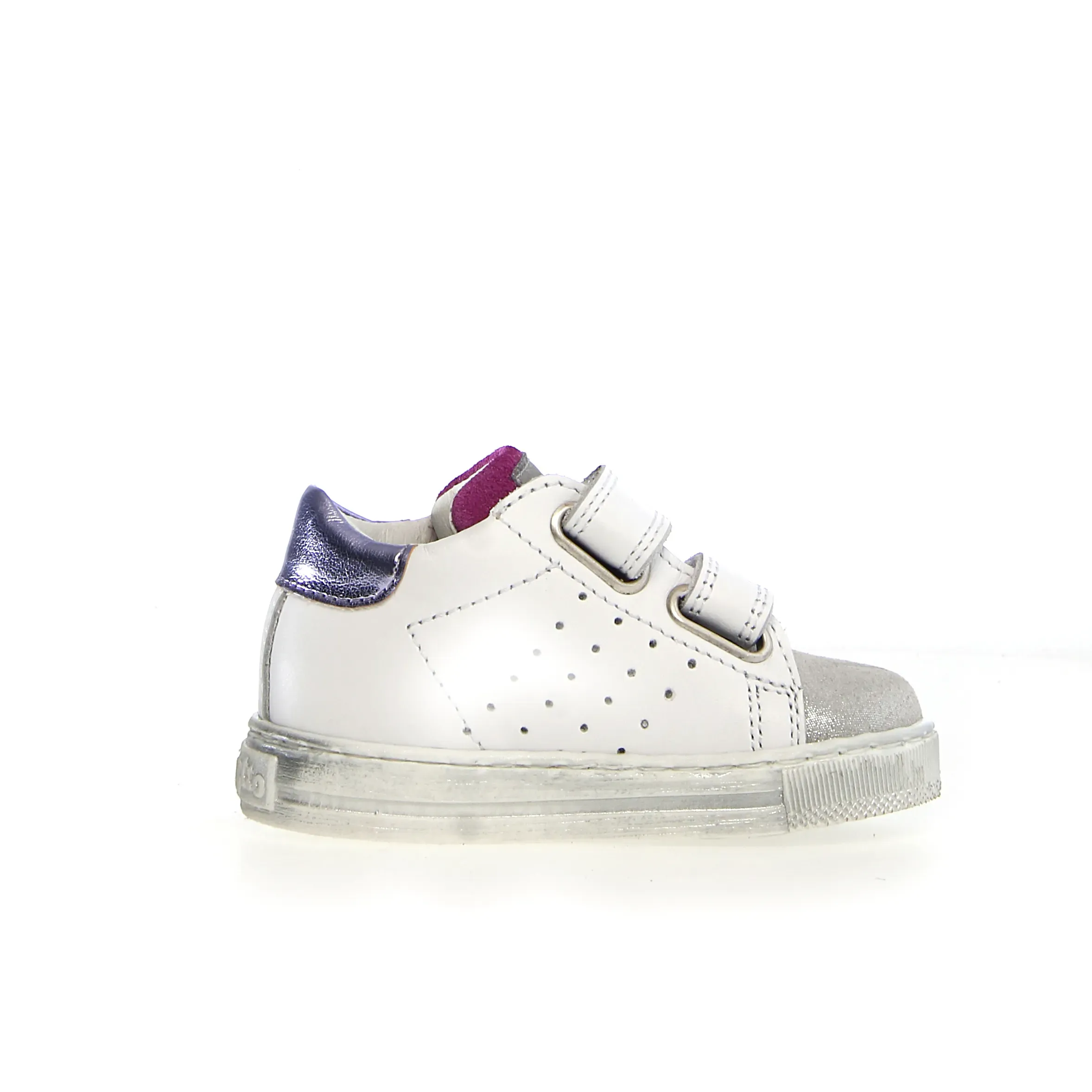 Falcotto Salazar 3 Vl Girl's Casual Shoes - White/Silver/Tulip