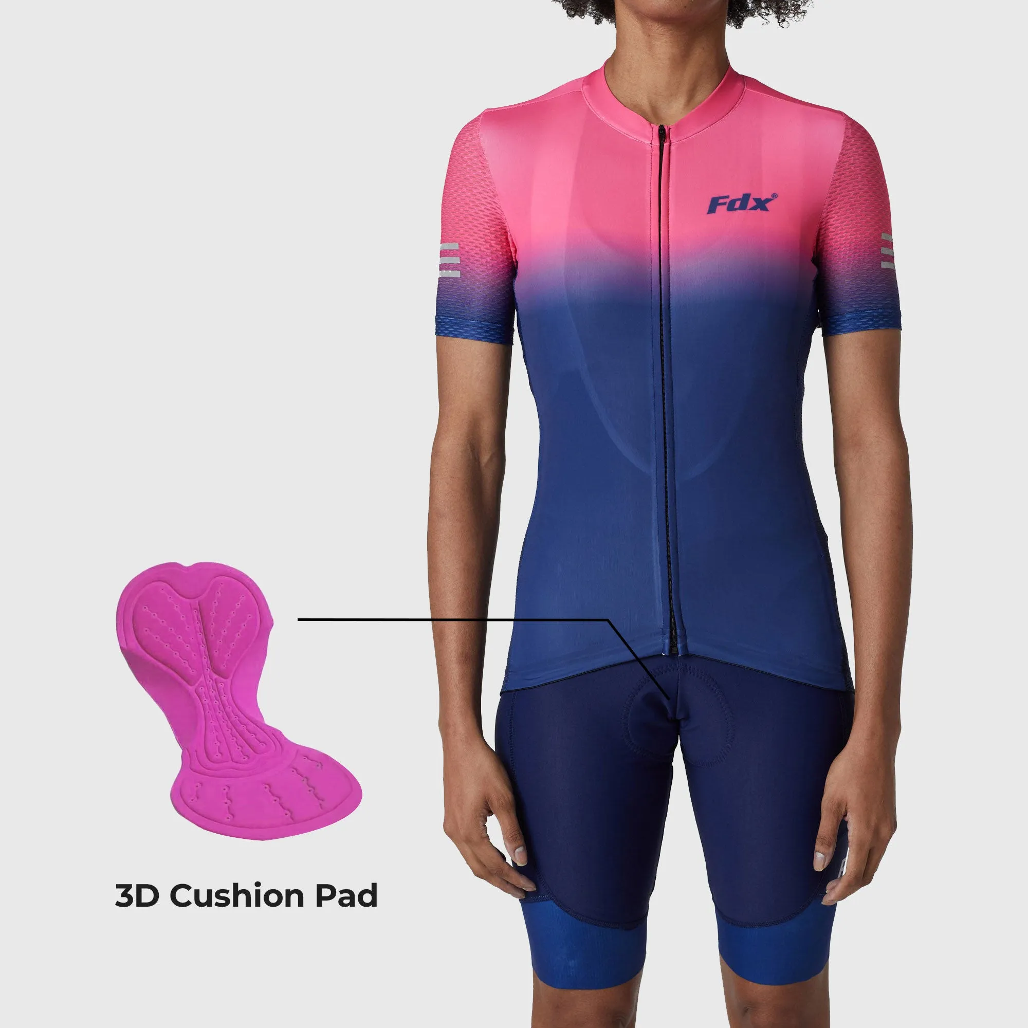 Fdx Duo Blue Women's & Girl's Summer Cycling Cargo Bib Shorts