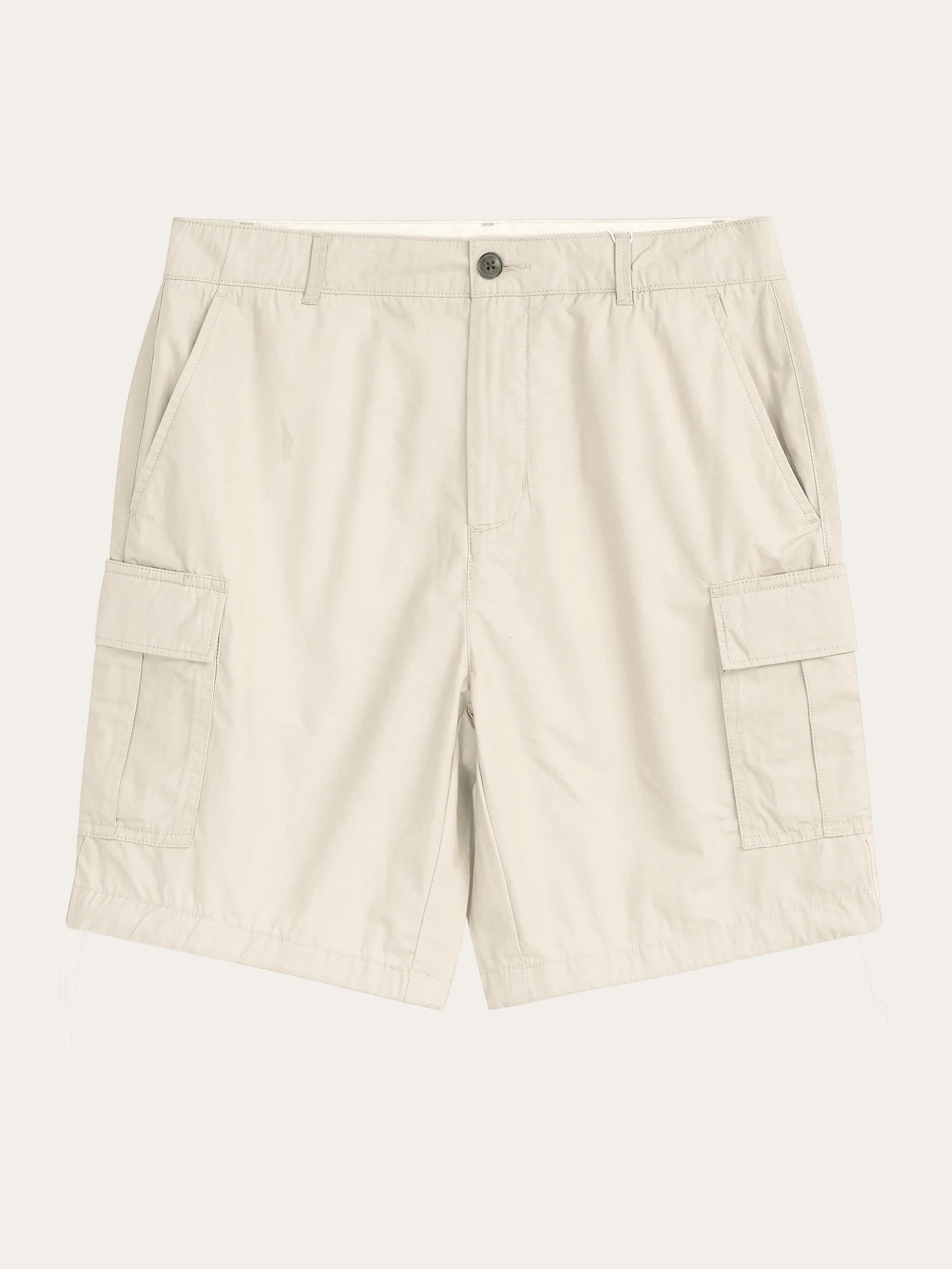 FIG loose cargo poplin shorts - GOTS/Vegan - Light feather gray