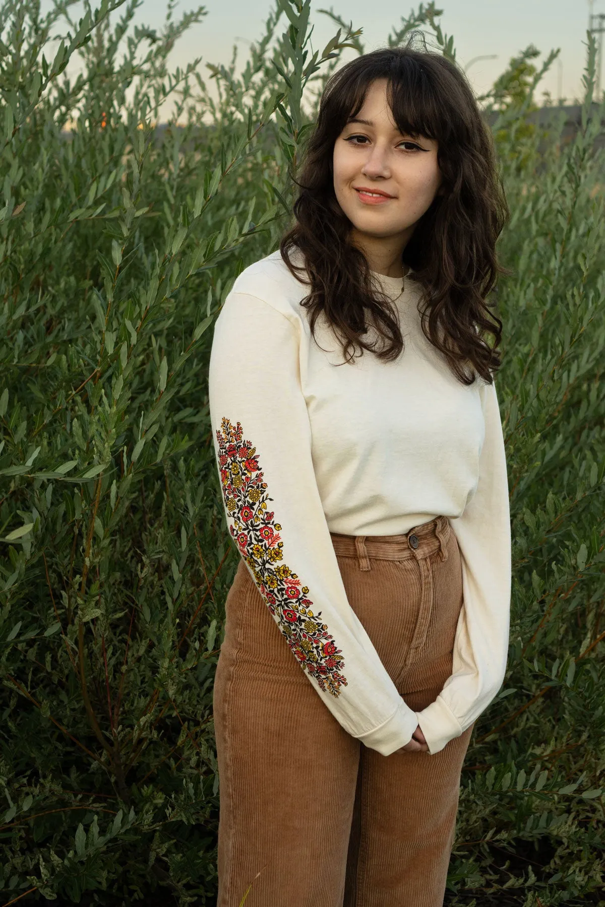 Folk Flowers Long Sleeve Tee