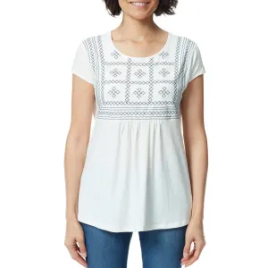 Gloria Vanderbilt Women's Plus Embroidered Relaxed Fit Tee Tunic Top