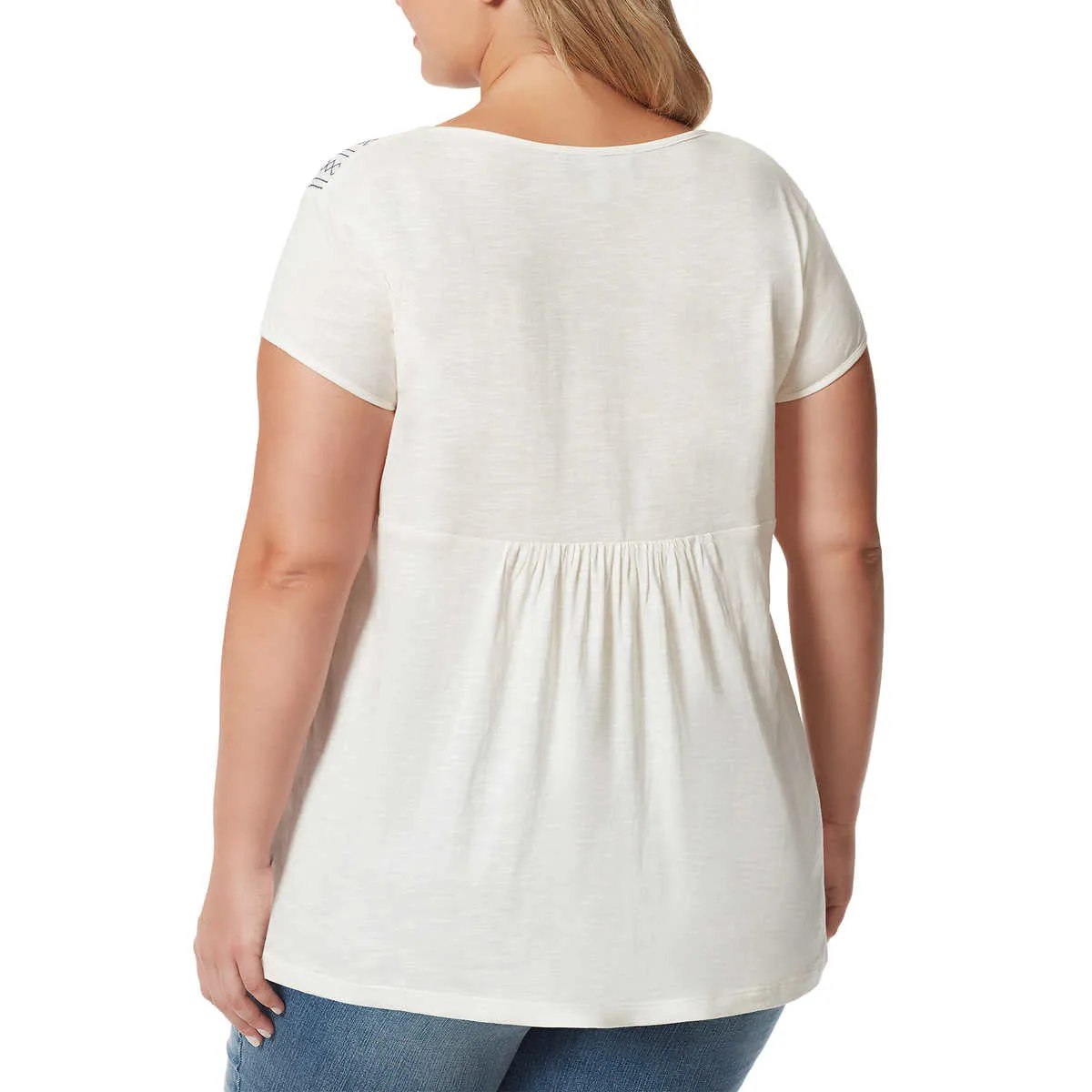 Gloria Vanderbilt Women's Plus Embroidered Relaxed Fit Tee Tunic Top