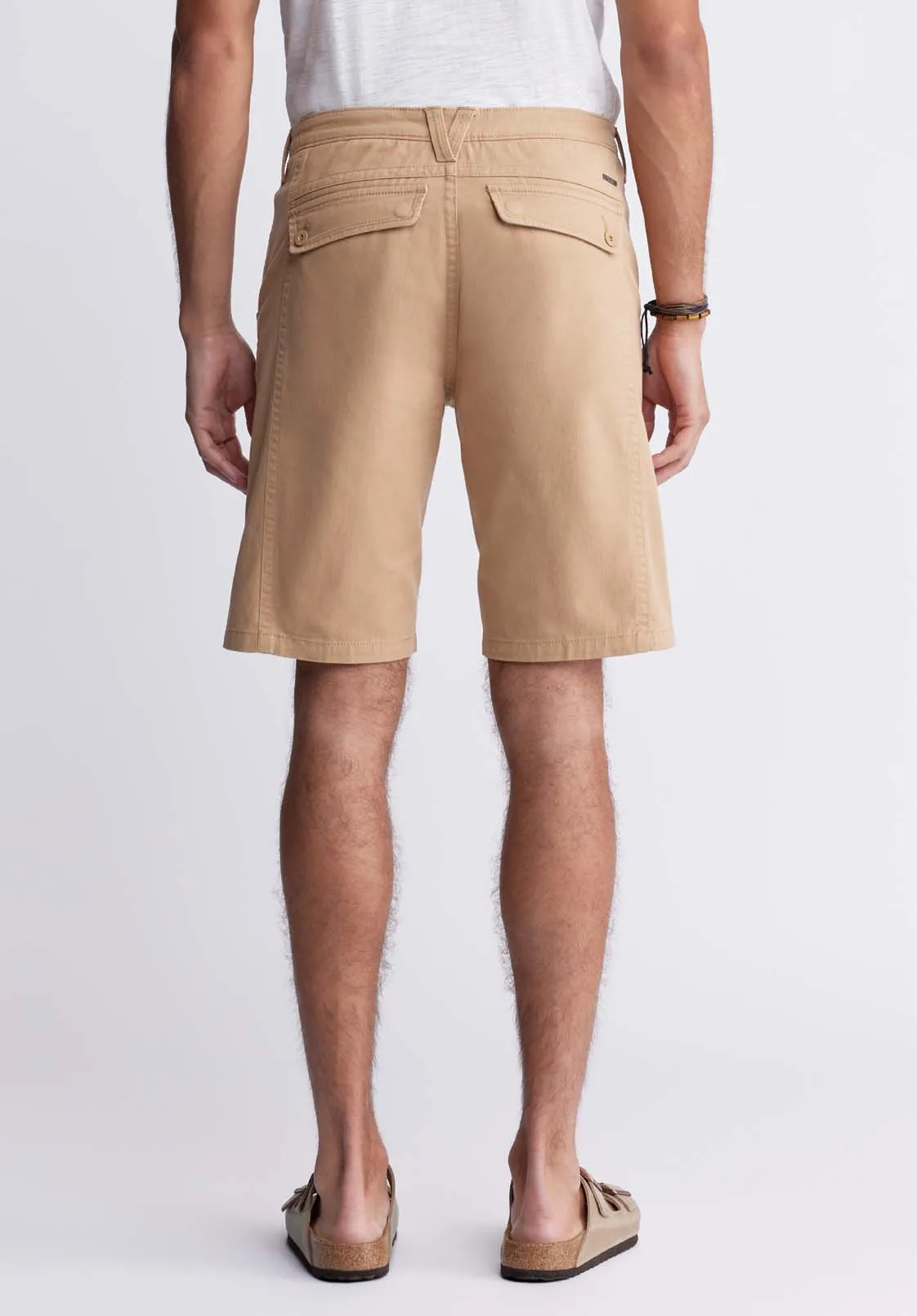 Hadrian Men's Flat Front Shorts in Tan - BM24266