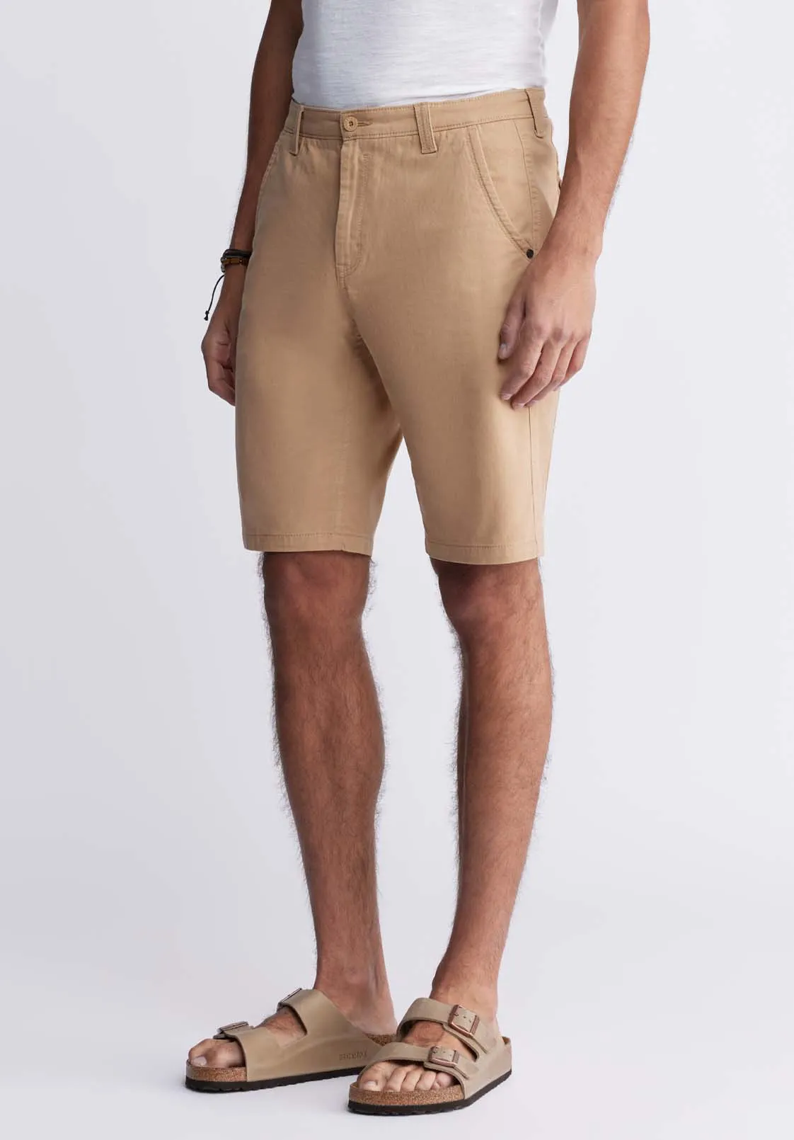 Hadrian Men's Flat Front Shorts in Tan - BM24266