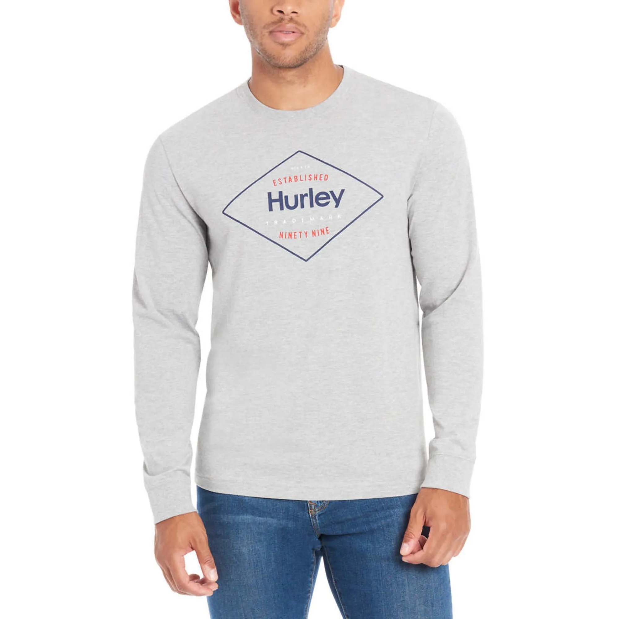 Hurley Men’s Long Sleeve Tee Lightweight Graphic Print T-Shirt