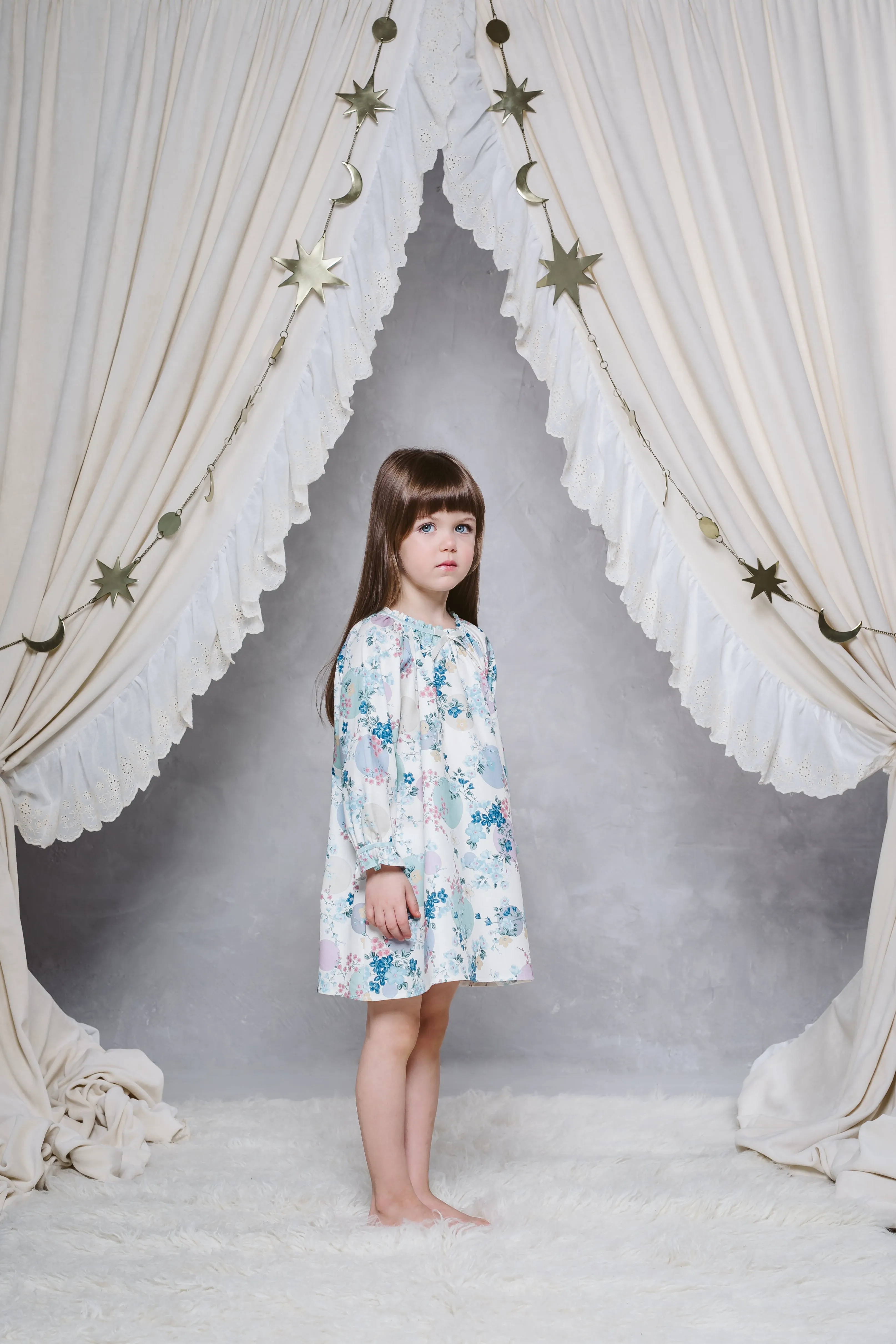 IRIS GIRLS' NIGHTDRESS IN IVORY PRINT