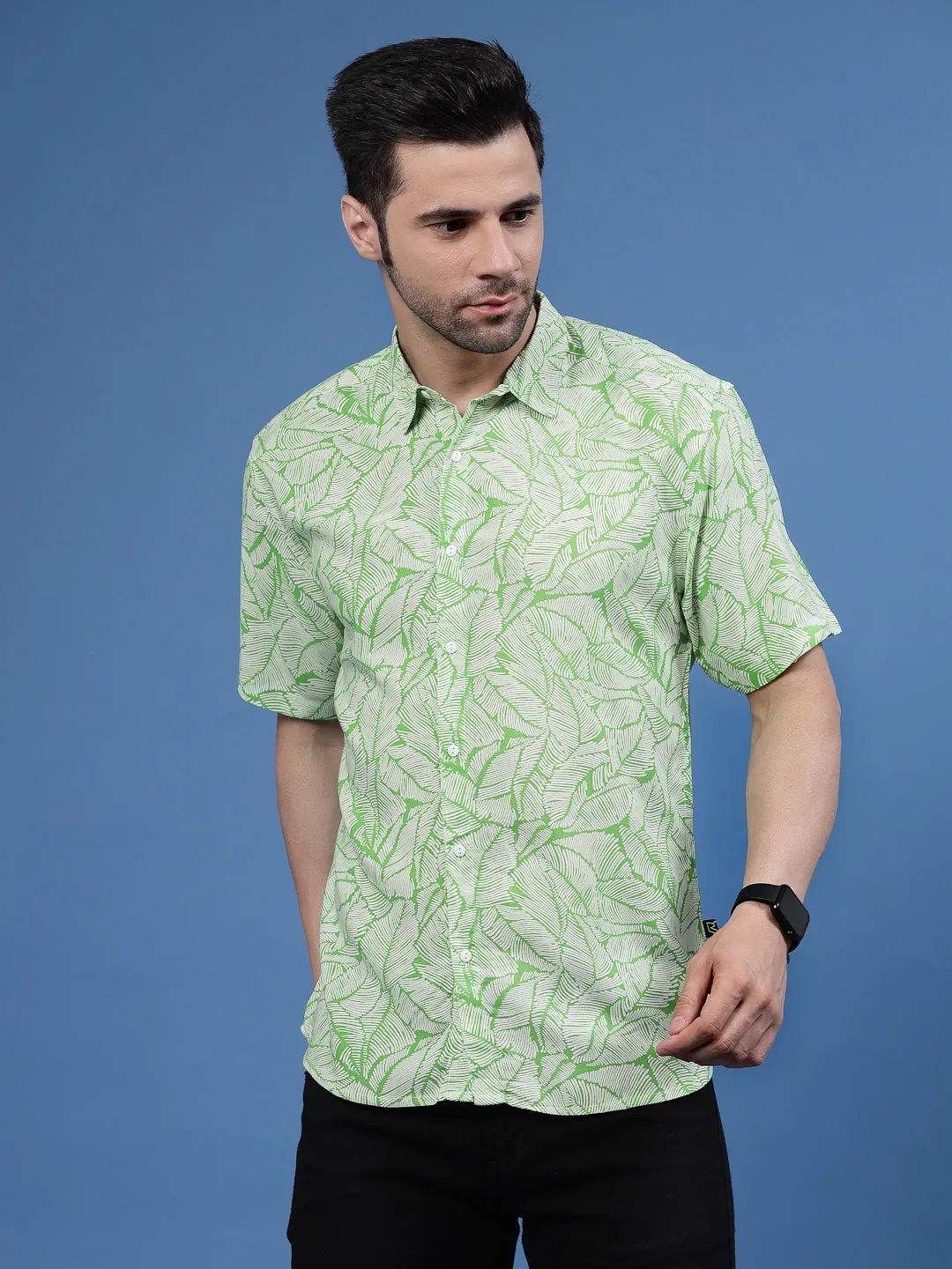 Jungle Leaf Rayon Shirt