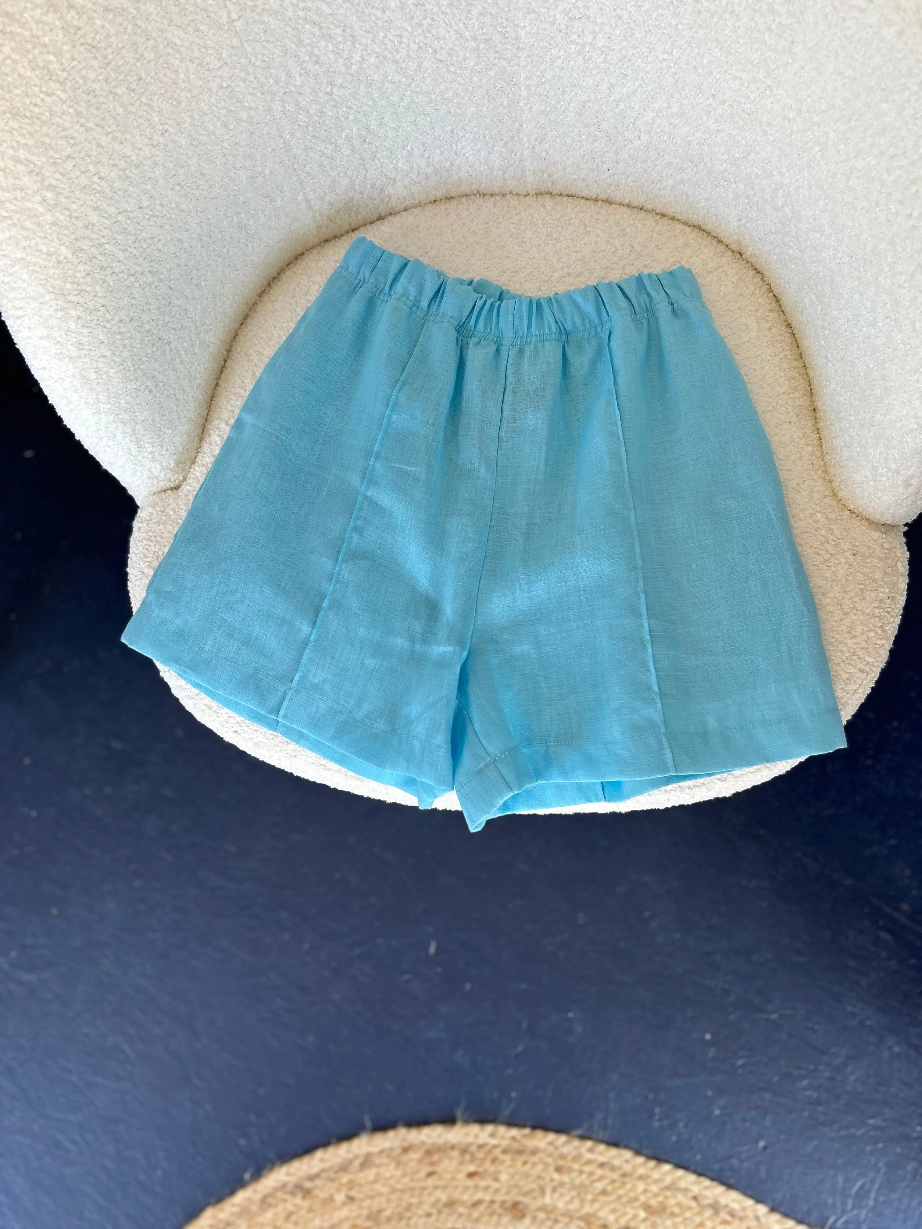 Linen Summer Shorts with Side Seam Pockets