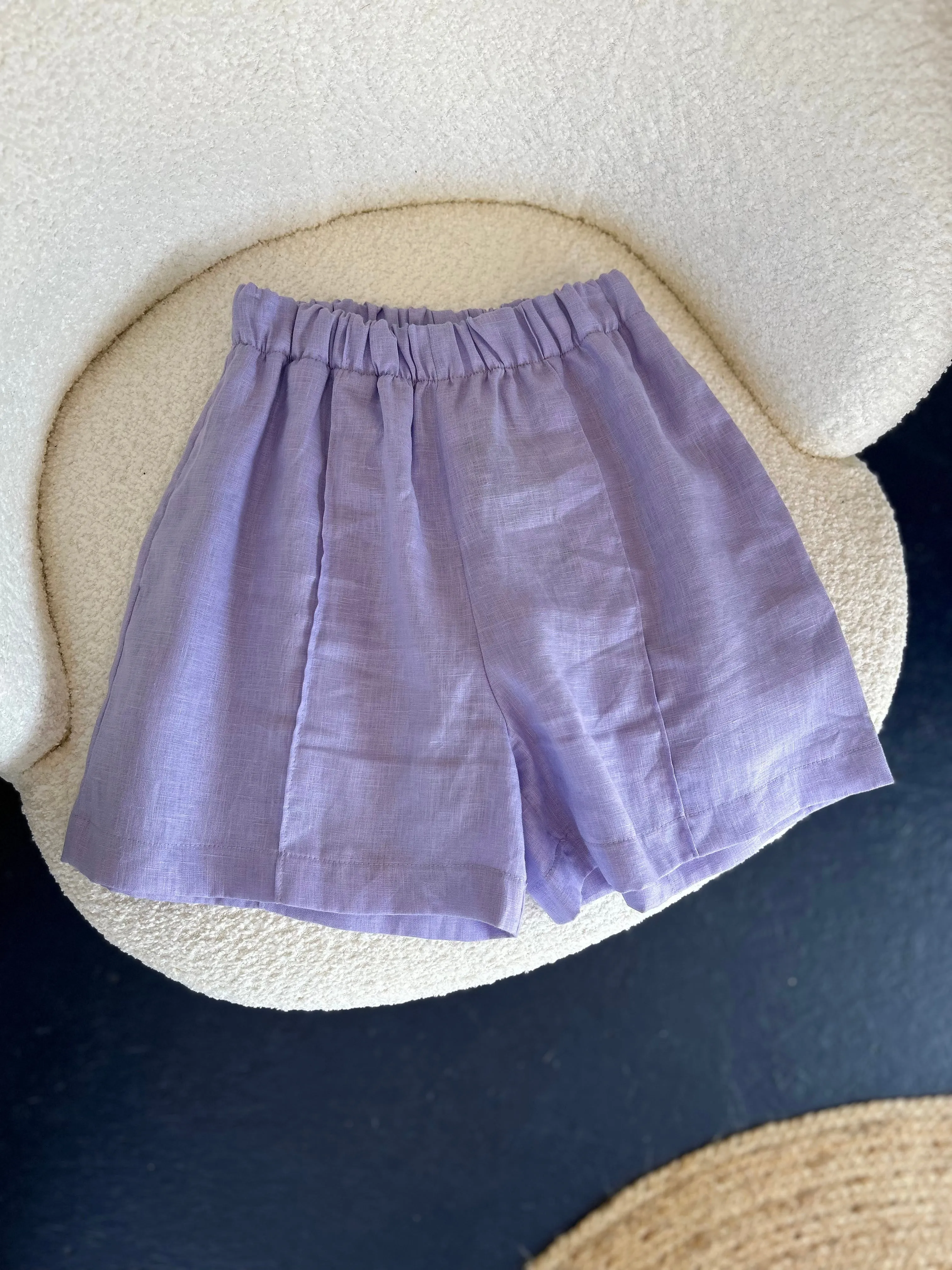 Linen Summer Shorts with Side Seam Pockets