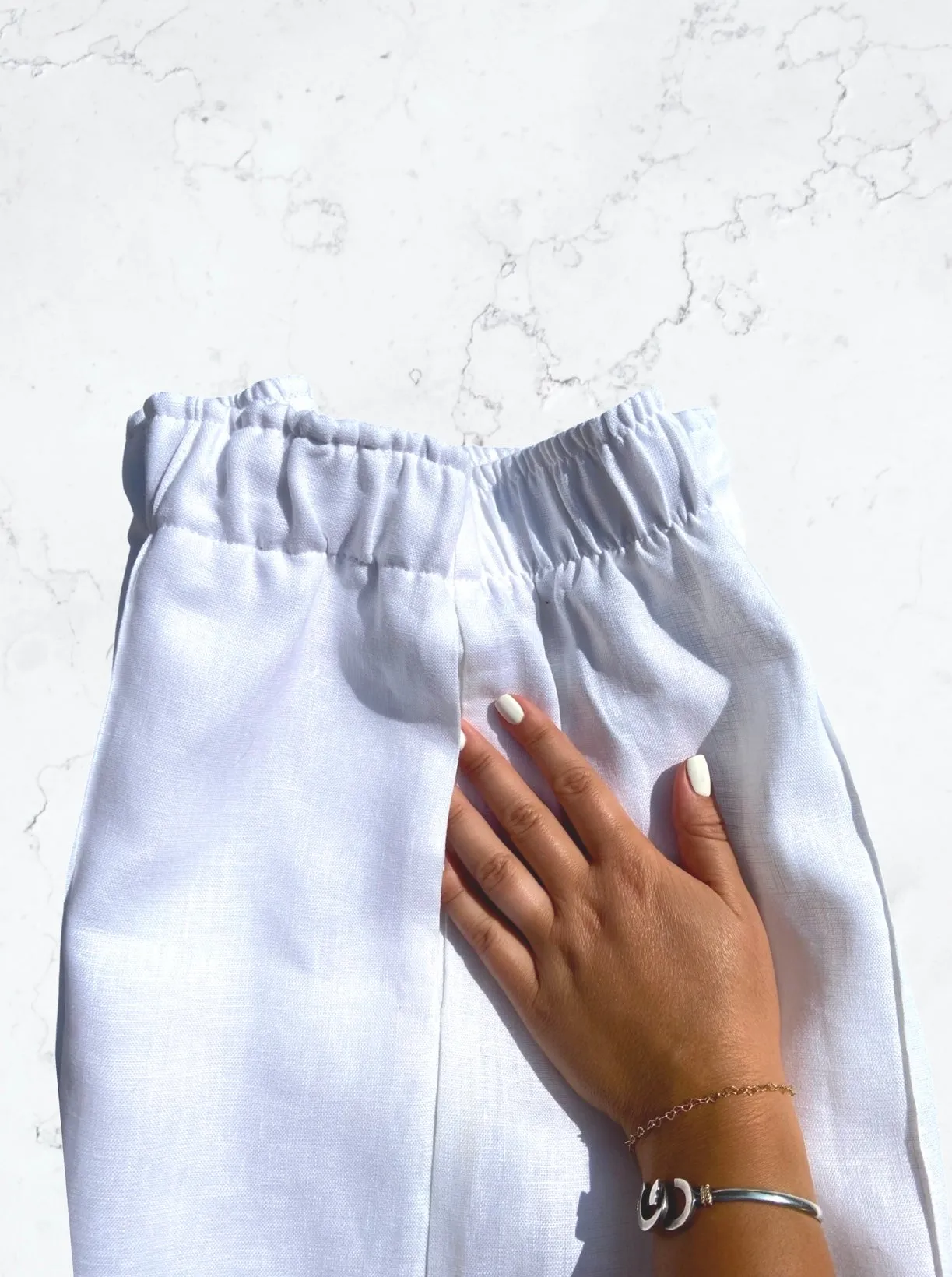 Linen Summer Shorts with Side Seam Pockets