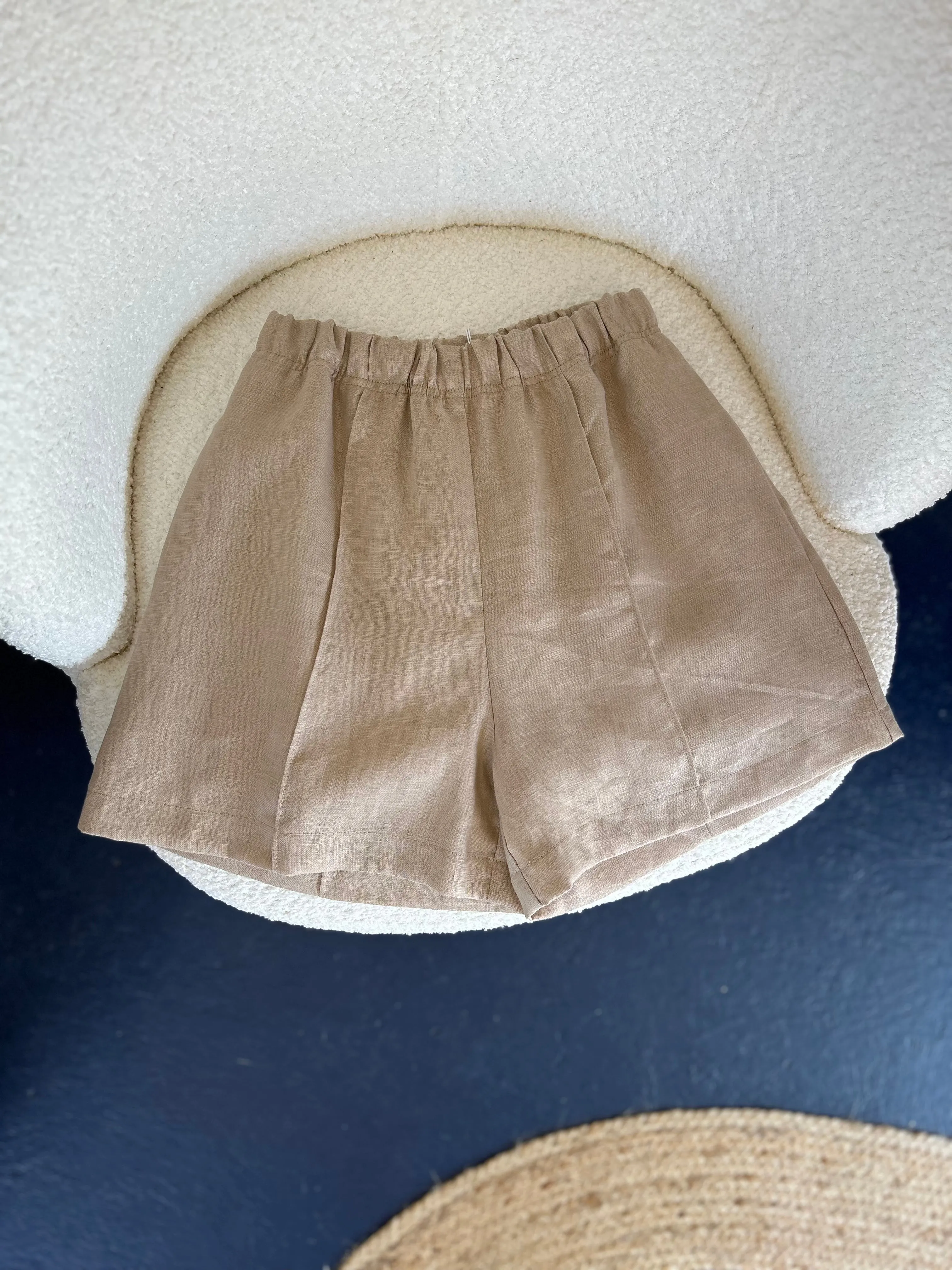 Linen Summer Shorts with Side Seam Pockets