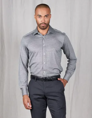 London Black & White Houndstooth Merino Shirt