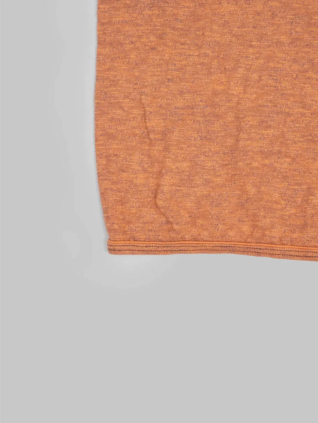 Loop & Weft Super Slub Tube Knit Edge Piping Crewneck T-Shirt Roast Orange