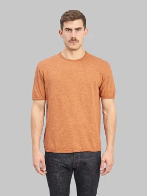 Loop & Weft Super Slub Tube Knit Edge Piping Crewneck T-Shirt Roast Orange