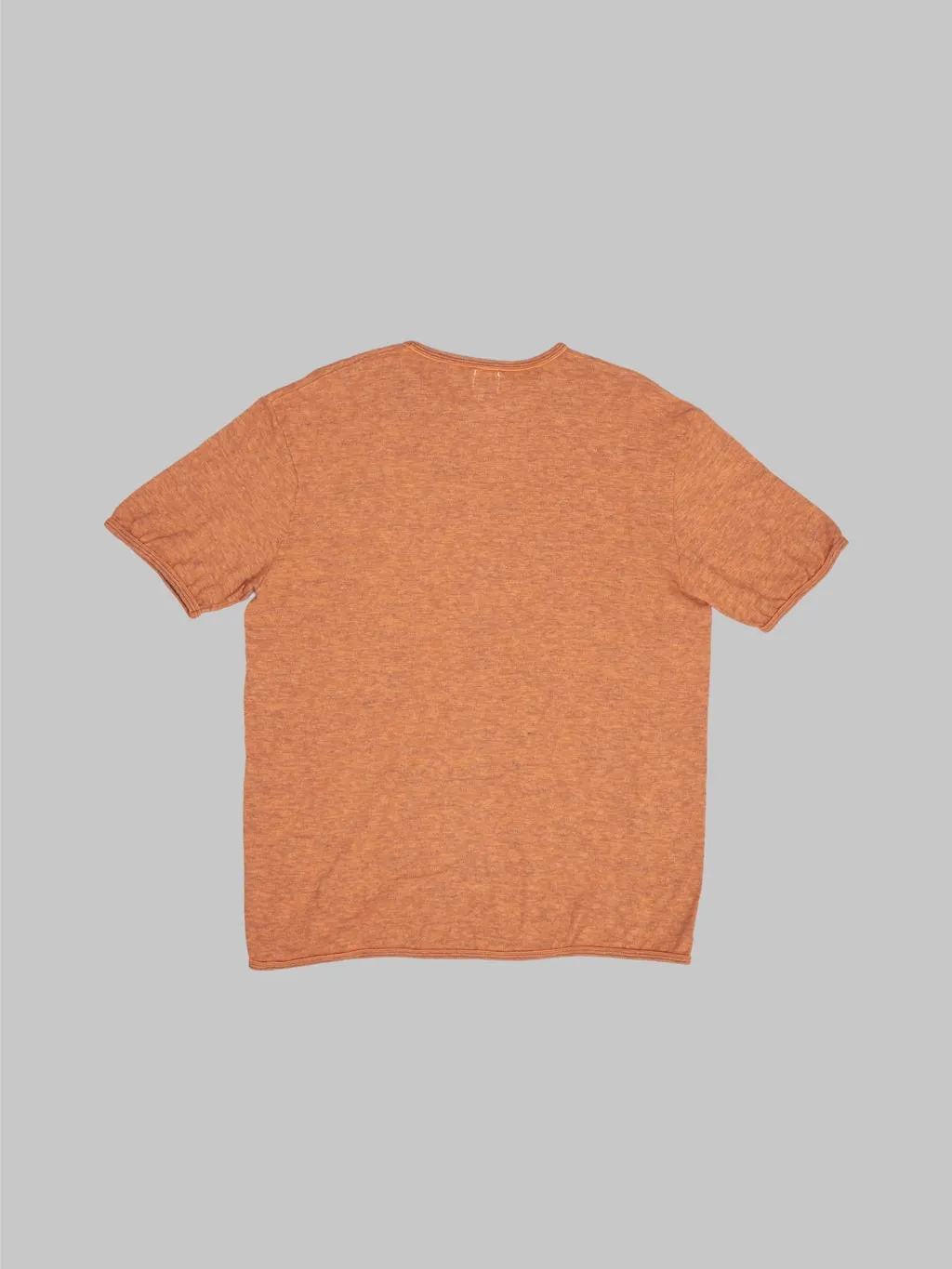 Loop & Weft Super Slub Tube Knit Edge Piping Crewneck T-Shirt Roast Orange