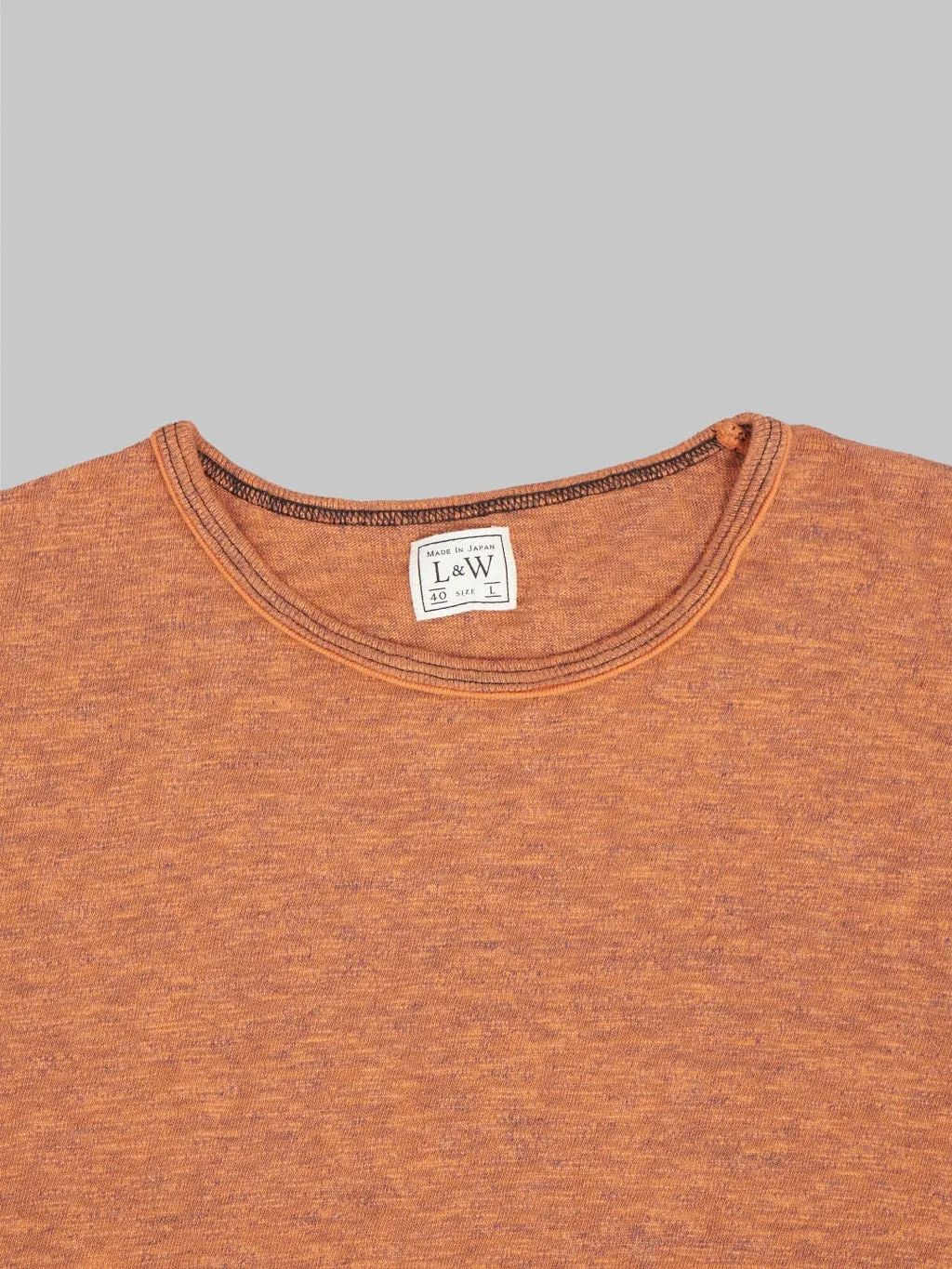 Loop & Weft Super Slub Tube Knit Edge Piping Crewneck T-Shirt Roast Orange