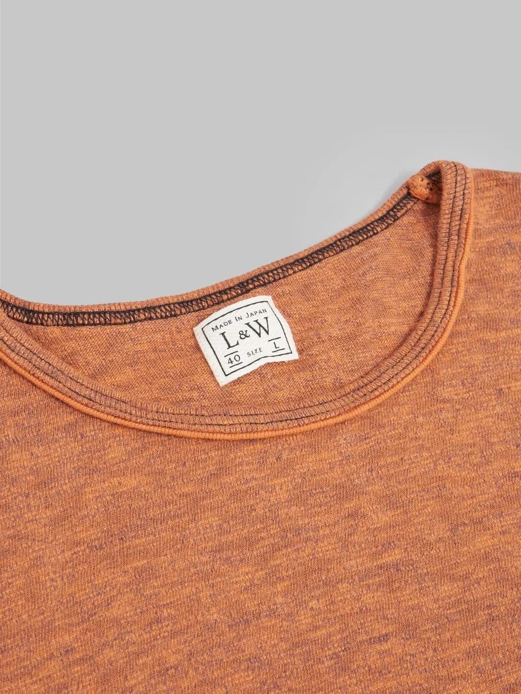 Loop & Weft Super Slub Tube Knit Edge Piping Crewneck T-Shirt Roast Orange