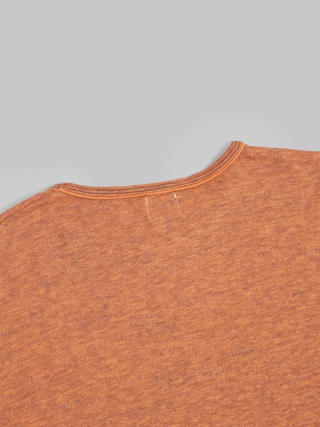 Loop & Weft Super Slub Tube Knit Edge Piping Crewneck T-Shirt Roast Orange