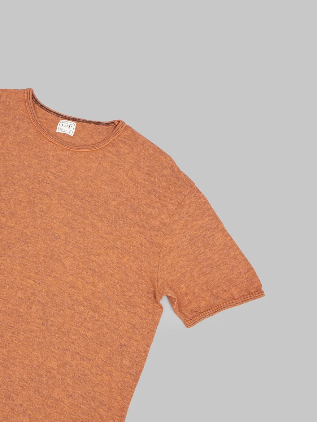 Loop & Weft Super Slub Tube Knit Edge Piping Crewneck T-Shirt Roast Orange