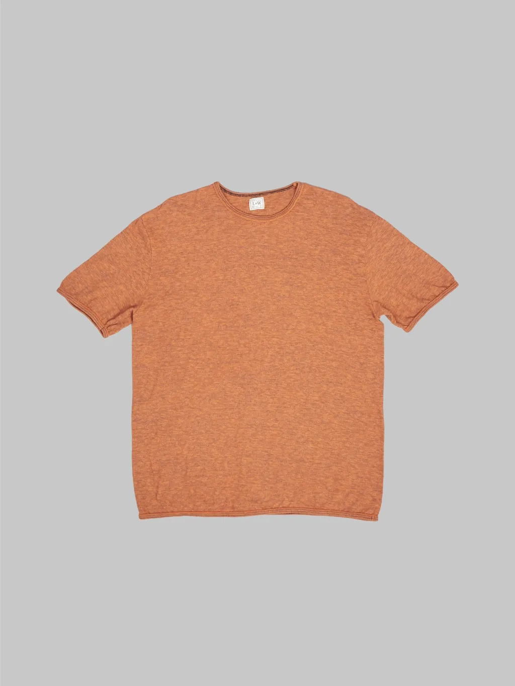 Loop & Weft Super Slub Tube Knit Edge Piping Crewneck T-Shirt Roast Orange