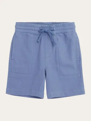 Loose crushed cotton shorts - GOTS/Vegan - Moonlight Blue