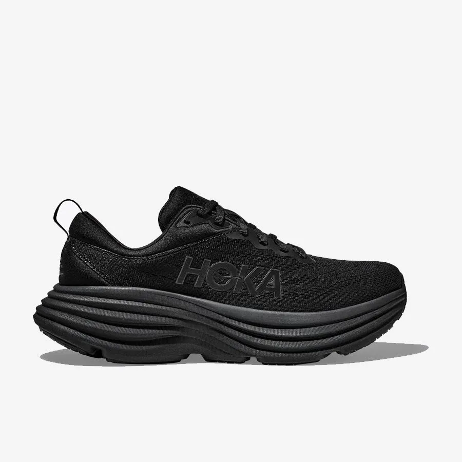 Men’s Bondi 8 Wide Running Shoes - Black | Comfort-Focused Athletic Footwear