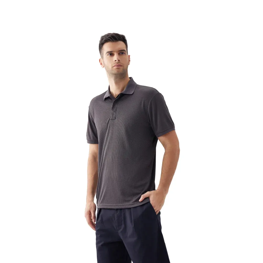 Men's Solid Breathable Waffle Series Polo Shirt