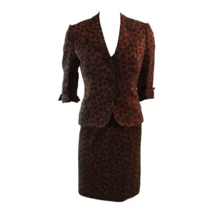 MINGOLINI GUGGENHEIM Brown and Black Beaded Couture Dress Set