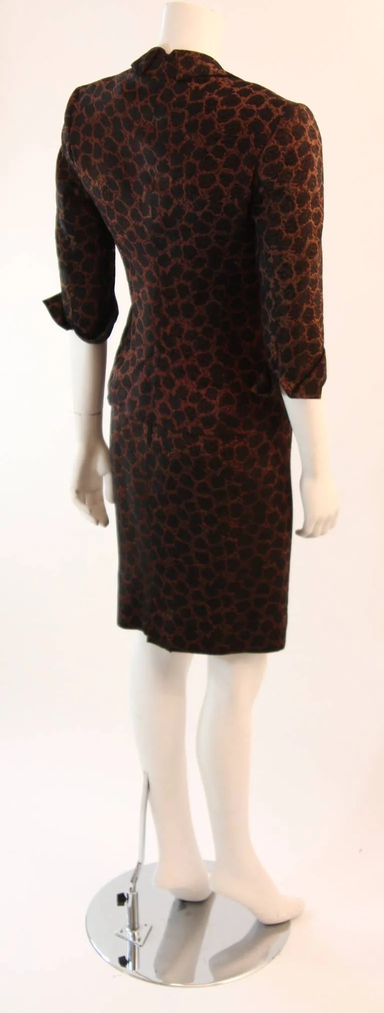 MINGOLINI GUGGENHEIM Brown and Black Beaded Couture Dress Set