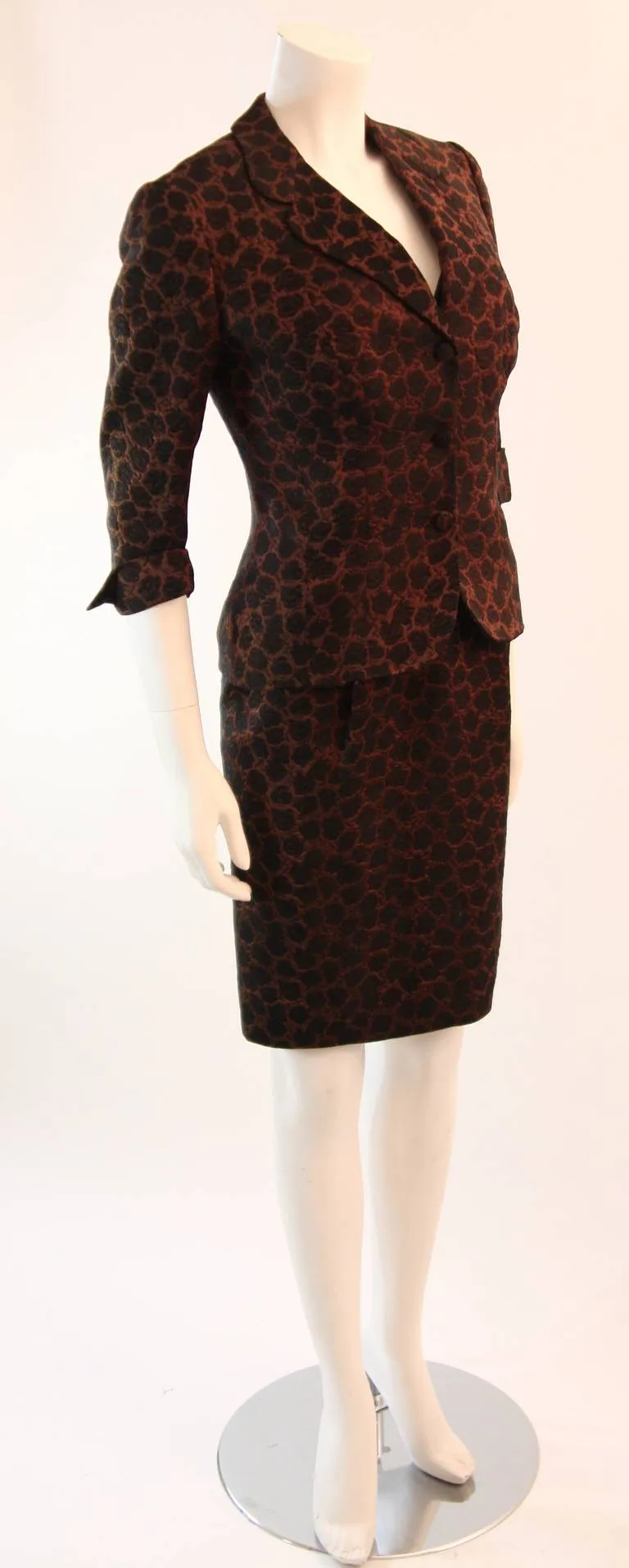 MINGOLINI GUGGENHEIM Brown and Black Beaded Couture Dress Set