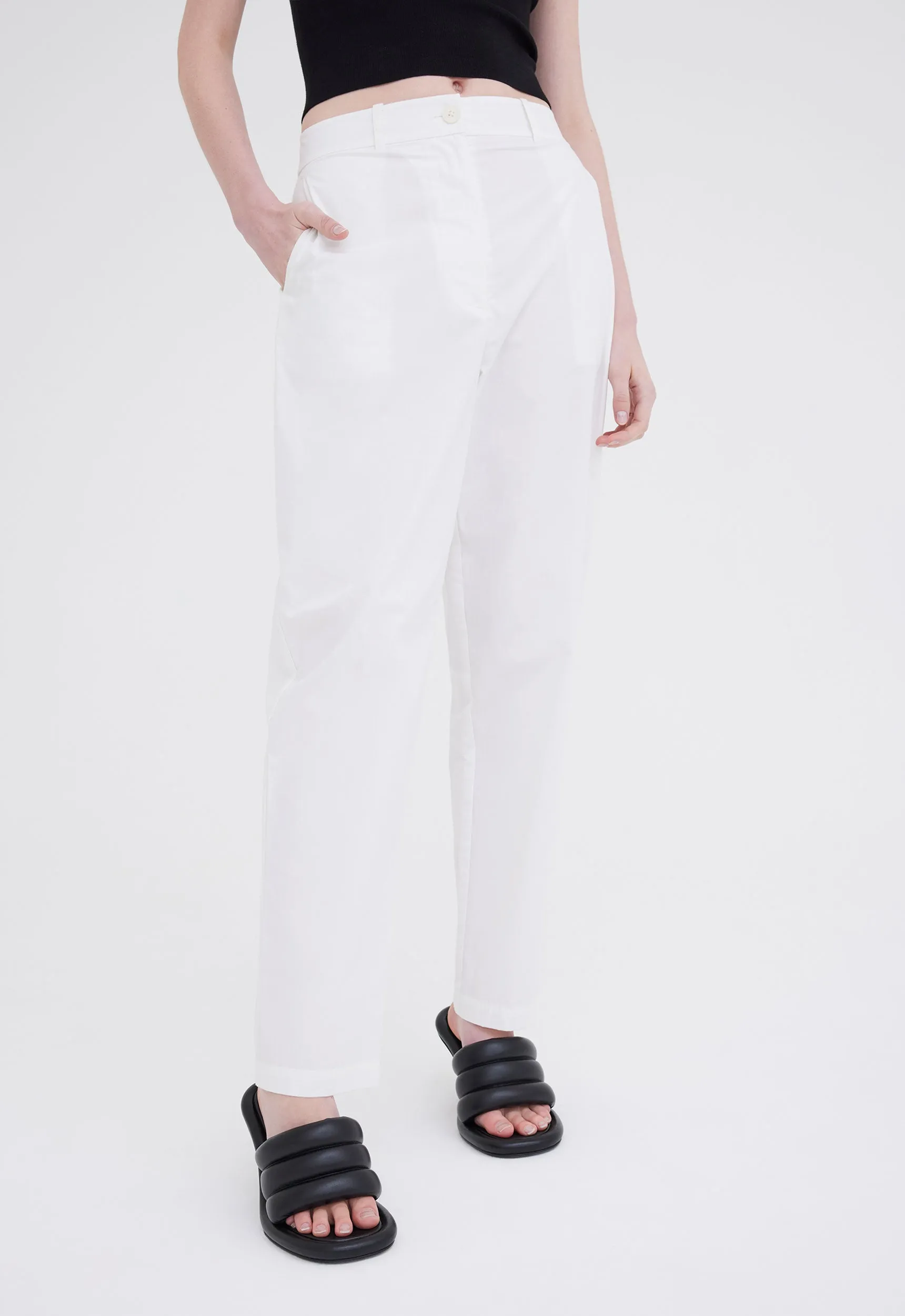 Port Cotton Pant - White