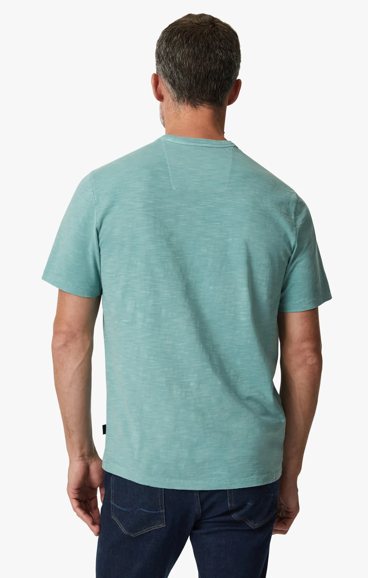 Slub Crew Neck T-Shirt In Iceberg Green