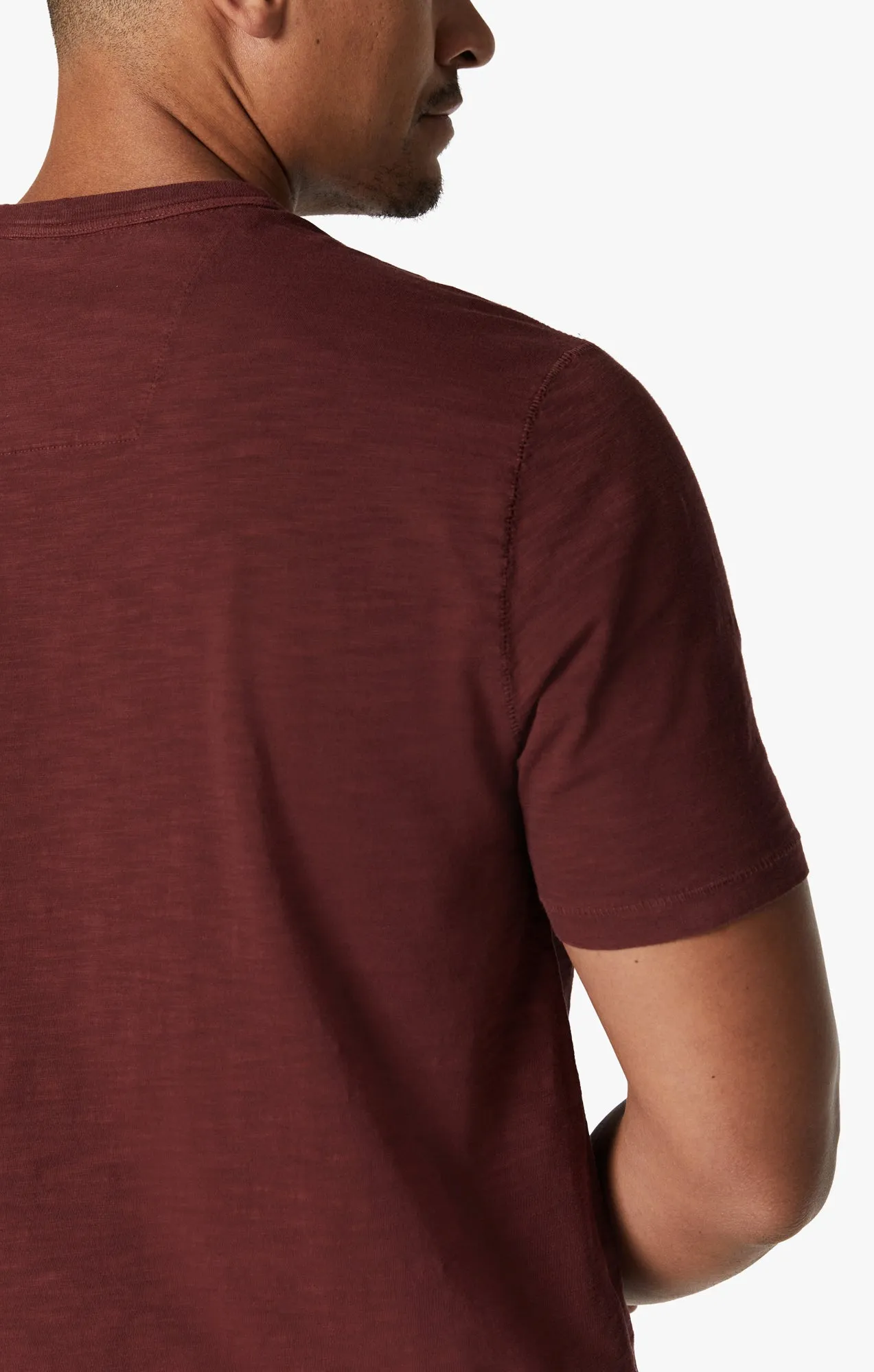 Slub Crew Neck T-Shirt In Port