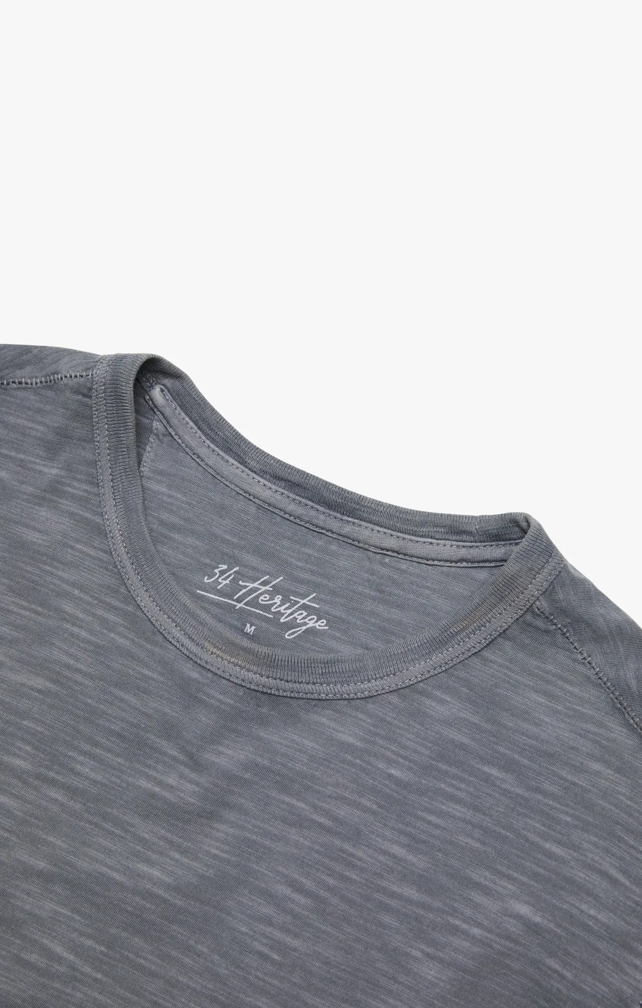 Slub Crew Neck T-Shirt In Winter Grey